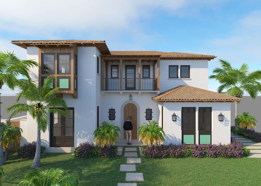 Superb location. 230 Pershing Way is built beautifully to complement the charm of the historical El Cid community in West Palm Beach, foot steps away from the intracoastal, walking distance to downtown West Palm Beach, and a six minute drive to the icon island of Palm Beach. To be completed in April 2026. This custom new-build offers 5 bedrooms, 6 baths, approx. 3,622 SF, plus a detached garage with an upstairs carriage house/guest suite (ideal 5th-room flex: office, gym, studio, or private guest retreat). Enjoy true Florida resort living with a pool + spa on an approx. 7,405 SF lot, wrapped in lush, layered tropical landscaping and a private courtyard-style outdoor setting. 

The exterior makes a striking first impression with crisp white stucco, a classic barrel-tile roof, and rich