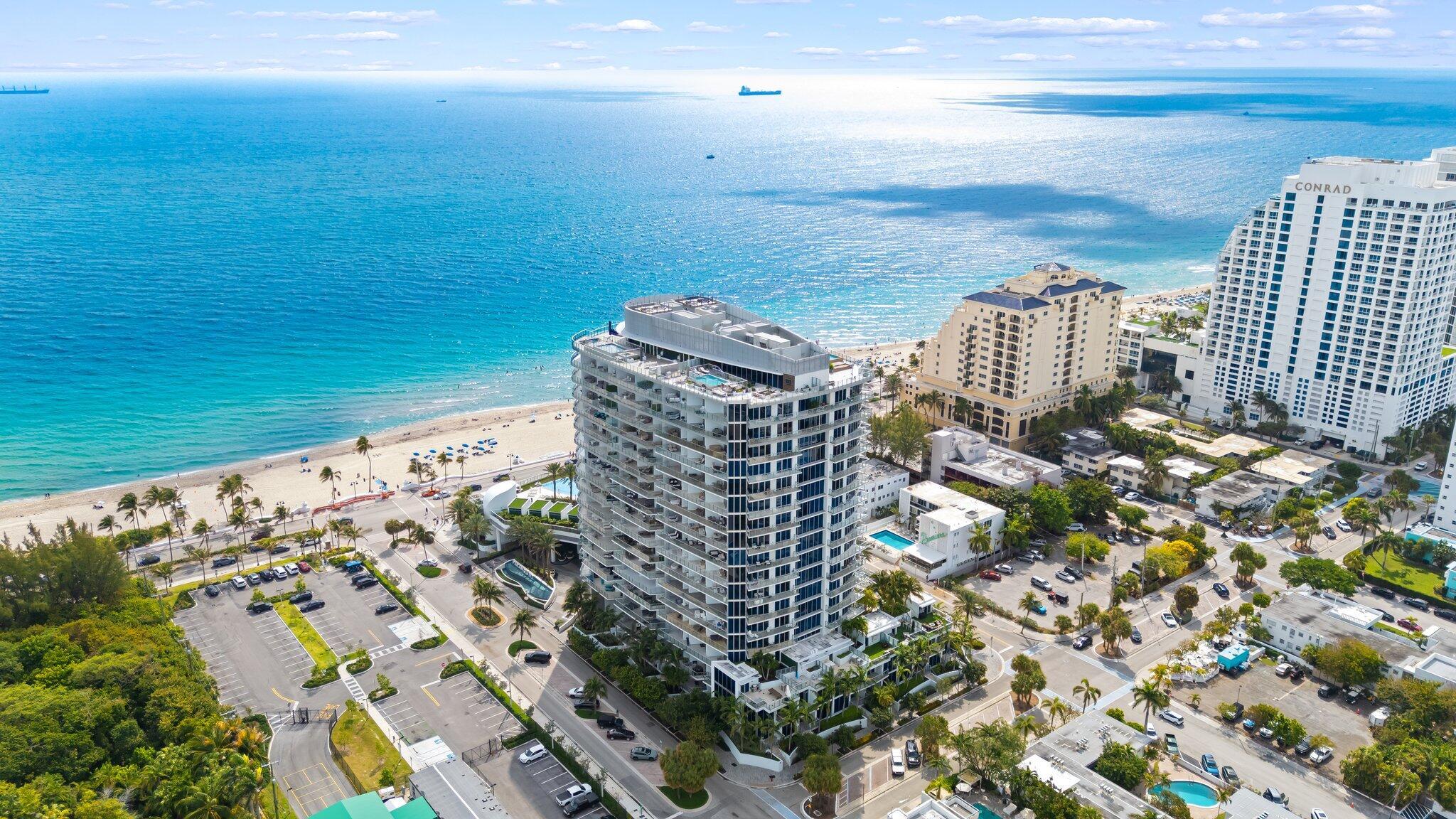 PERMANENTLY PROTECTED, Oceanfront Views Provided by the Bonnet House Historic Preserve! PLUS Downtown Skyline View! PLUS Intracoastal View! Step off the elevator into your private foyer and enter a stunning oceanfront residence with high-end upgrades and breathtaking views. The expansive balcony offers the perfect space for outdoor dining and entertaining, overlooking the white sand beaches, turquoise waters, and daily Intracoastal boat parade. Enjoy world-class amenities, including Truluck's fine dining, a sauna, yoga studio, guest suites, a Peloton-equipped gym, BBQ area, Olympic-sized infinity pool with hot tub, and full beach service. This is more than a home--it's a lifestyle of luxury and relaxation!