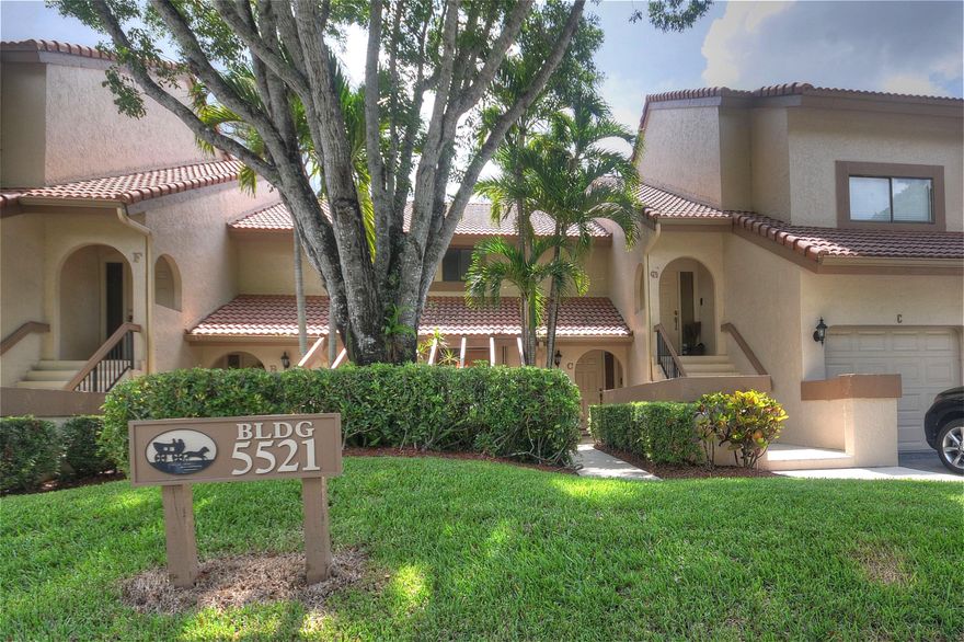 Walk to the mall,  One of the central and convenient locations in central Boca.  And this unit has one of the best views in the complex and it close to the front of the community.  Comes with a one car garage.  Upgraded kitchen and bath.  Great floor plan.