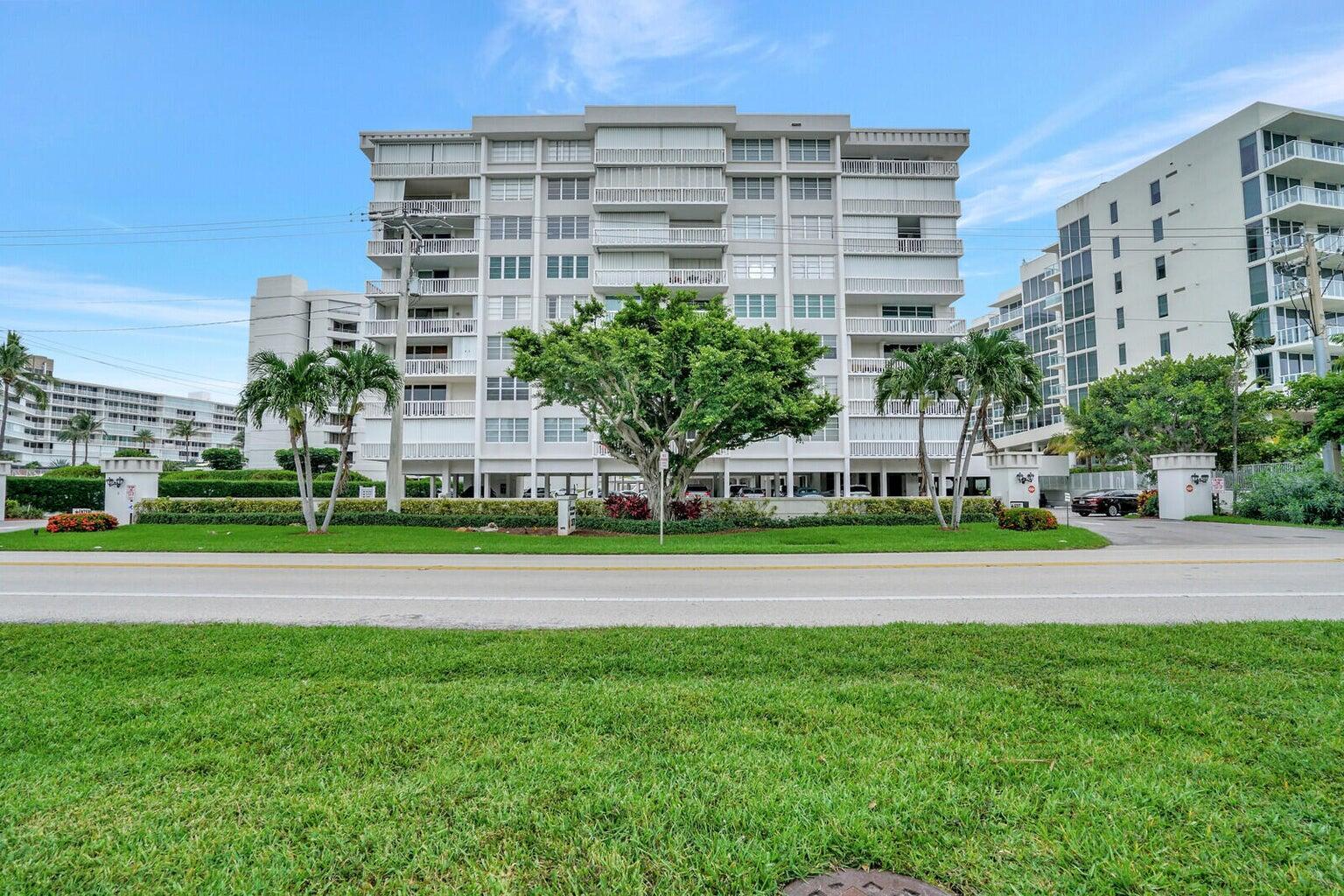 Welcome home to your fully furnished beachfront retreat. Step into this beautifully furnished 1-bedroom, 1.5-bathroom condo, just steps from the ocean! Enjoy sunsets and serene western views from the spacious covered balcony. This renovated unit features impact windows and doors, an eat-in kitchen, a walk-in closet, and a convenient half bath for guests. The large master bedroom opens directly to the balcony, offering the perfect blend of comfort and coastal living. Located in a luxury oceanfront building on South Palm Beach Island, you'll enjoy amenities like a doorman, heated pool, sauna, fitness center, party room, and direct beach access. With a newer A/C unit and rental rates that include basic cable and water, this is hassle-free beachfront living at its finest.