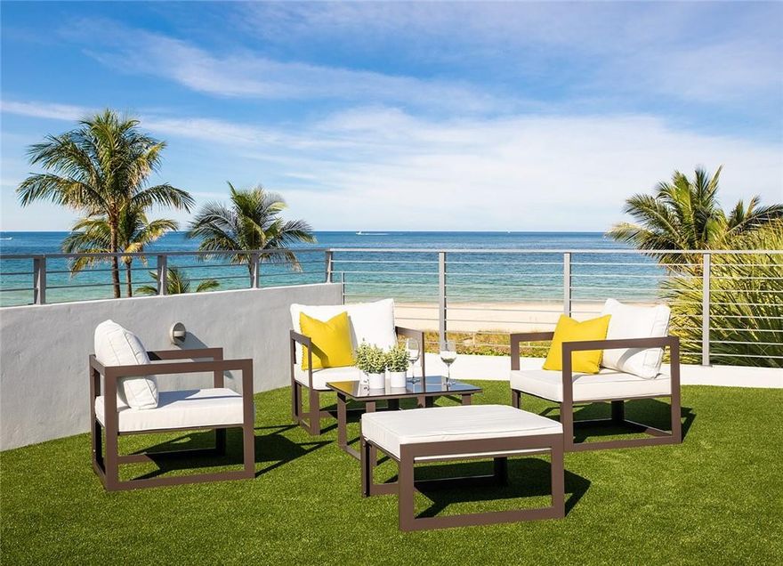 One of a kind Modern Beach Luxury residence surrounded by sand and city offers a modern vibe for perfect family living. This Fort Lauderdale Beach residence with custom modern Italian finishes will impress those looking for a custom, quality, well thought out home. Clean angles, tremendous outdoor space offers 360 degree views of city and ocean especially from the third and fourth floor decks.Newest single family home construction on North Fort Lauderdale beach sits across the street from 10 and 20 million dollar properties. Walking distance to upscale restaurants, shops and nightlife entertainment. Minutes from world famous Las Olas Blvd, Lauderdale By The Sea dining and shopping and Fort Lauderdale International Airport.Furniture and design work negotiable by Perla Lechi design. Custom modern Italian cabinetry w/ Gogo finishes. Kitchen built ins include stainless pantry rack system, wolf & sub Zero appliances. Dual dishwashers 48" sink w/ dual faucets. Italian Fortis plumbing hardware throughout. Showers w/centrally mounted rain heads. All bathrooms w/separate sleek Italian Fortis hand held sprayers. 125 impact windows allowing for lots of natural light. Huge east facing master suite w/ extra large bath & closet. Fireplace all surround the pool. Pool features piped fire bowls & Water fall. Full outdoor Kitchen for a entertainers Dream. 5 bedrooms 6 bathrooms. Elevator, generator, bar and wine room. Gated and prewired smart home with four zone AC. Ceiling mounted speakers throughout, Berate center and bar located on each floor. Over $400K In Upgrades.