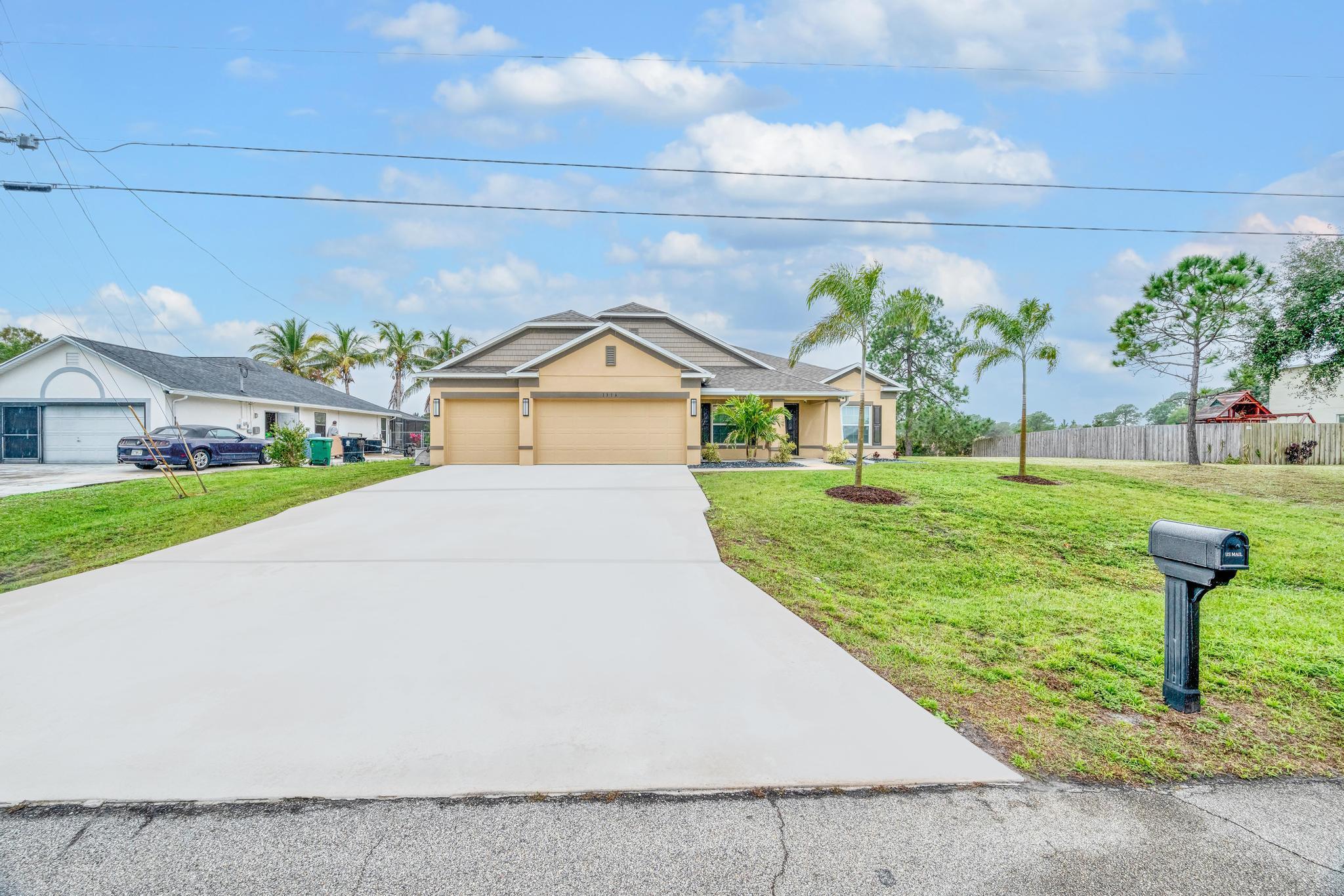 Discover modern comfort in this beautiful 4-bedroom, 3-bathroom smart home, your serene retreat in a peaceful Port St. Lucie neighborhood. Enjoy exceptional privacy with a coveted southern-facing backyard directly on the C-24 canal. Commuting is effortless with convenient access to I-95 and the Turnpike. This home is wired and setup for WIFI and A/V throughout and features integrated speakers in every room, security cameras, smart lighting control, a comprehensive security system, and smart locks. Appreciate the upgraded lighting fixtures and ceiling fans throughout, as well as a very large 3-car garage boasting an epoxy floor - perfect for hobbies or a home gym.Property also features a zoned sprinkler system so you can keep your lawn looking great all year.