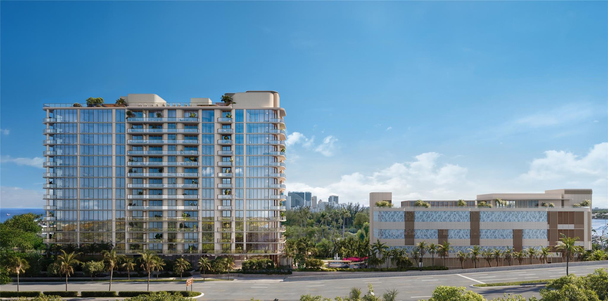 NEW CONSTRUCTION! Nestled between the Intracoastal Waterway, the Atlantic Ocean, and Hugh Taylor Birch State Park, Sereno rises as a masterpiece of boutique living and modern elegance in Fort Lauderdale. An all-glass, sculptural design flows seamlessly, with floor-to-ceiling windows dissolving the divide between nature and luxury. Unwind in your light-filled home or savor views on your private terrace. Sereno offers an elevated lifestyle and beauty at every glance. Offering elevated resort-inspired amenities including a rooftop pool, cold plunge, infrared sauna, state-of-the-art fitness center, Rooftop pickleball court, family lounge, and more. This is your opportunity to embrace effortless coastal living with dedicated beach services and exclusive access to the Bonnet House.