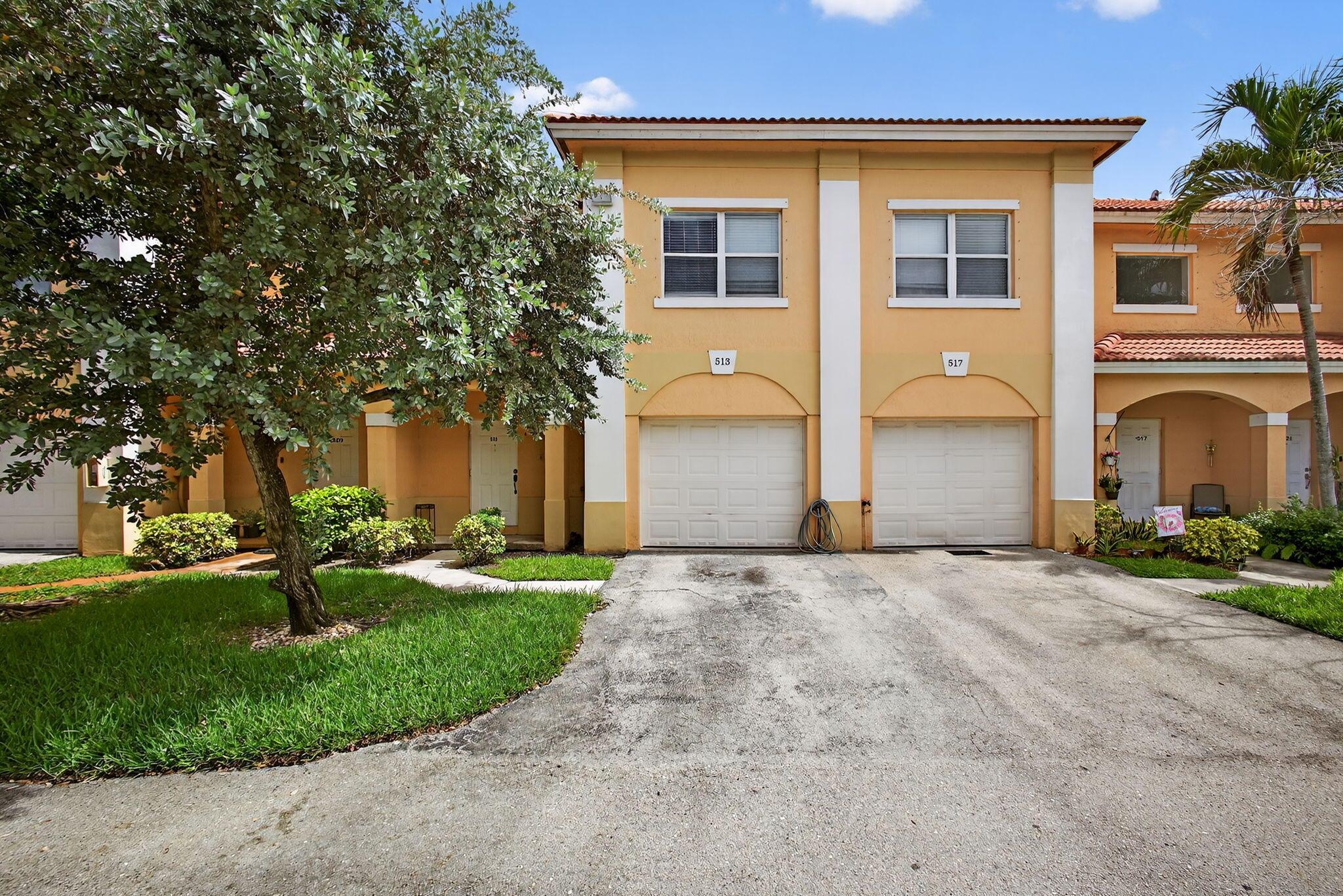 Freshly painted 3 bed, 2.5 bath townhome in the gated, family-friendly community of Estancia Palm Springs. Features brand new laminate flooring, a brand new A/C system, and a 1-car garage plus extra guest parking directly across from the home. Spacious layout with comfortable living areas and plenty of natural light. Enjoy peace and quiet in a well-maintained neighborhood with a community pool and beautifully kept grounds. Ideal location just minutes from downtown West Palm Beach, Palm Beach International Airport, shopping, dining, and major highways. Zoned for excellent schools and perfect for families or professionals seeking comfort and convenience. Make this your next home!
