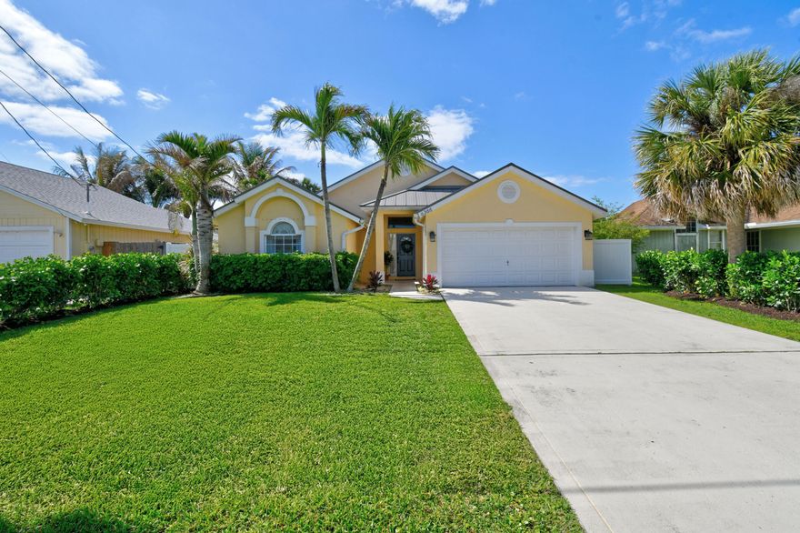 Welcome to the beautifully updated 3 bedroom, 2 bathroom home with a 2 car garage, located in the highly desirable Heights of Jupiter where there is no HOA within the sought after Jupiter school district. As you enter you will be welcomed by high ceilings and a desirable split floor plan that will offer privacy for you and your family or guests. You will enjoy a very large kitchen that is light and bright with a dedicated pantry and granite countertops. Both bathrooms have been thoughtfully refreshed as well. This home has an additional living space in a covered outdoor patio that is great for entertaining your family and friends. You will enjoy peace of mind with a brand new 2026 METAL ROOF. The Heights community is close to Alton Shops and Restaurants. Abacoa, Golf, and the Beach.  Schedule an appointment today. Some light fixtures to be replaced by the seller.
