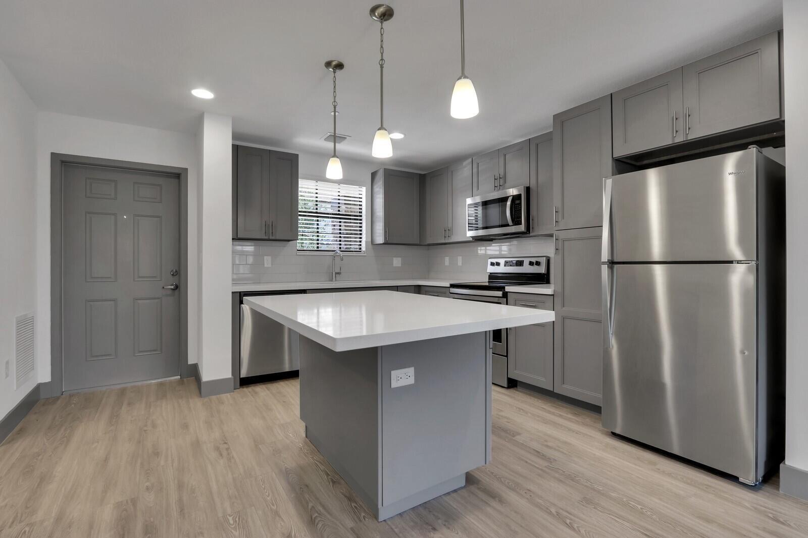 Fantastic 1-bedroom apartment available in the Park at Middle River Terrace community of Fort Lauderdale. Open concept living/dining area with wood-style floors throughout. Gourmet kitchen includes quartz countertops, island, Shaker style cabinetry and all stainless appliances. Dual master bedrooms with sparkling baths attached. Laundry in unit. Community is conveniently located close to I-95, Las Olas, Downtown, and the beach. Small pet under 25lbs allowed.Save on move-in costs with our security deposit alternative! This simple and fast process could save you the hassle and upfront cost of a traditional cash deposit.