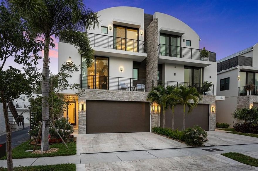 A short distance to Las Olas Blvd and the beaches, this 2020 townhome will meet every expectation for Your New Home. Premier Victoria Park location designed by Randall Stofft  showcases modern design, 3 stories, 4 BR, 4.5 BA, Htd Pool, elevator and entertainment spaces indoor and out with 3,037 sqft plus Garage AC with storage and 997 sqft of balconies and patio. Upgraded appliances in Chef’s Kitchen with contemporary cabinetry. 1st floor entertainment bar with full size wine refrig. Porcelain floors, impact windows, upgraded finishes throughout. MBR terrace with retractable awning, remote window treatments. Generator, Natural Gas and poolside Summer kitchen. Luxurious finishes make this chic, extraordinary townhome one of a kind. NO HOA, CERTAINLY A MUST SEE! See Supplements--Included are Floor Plans and Upgrades