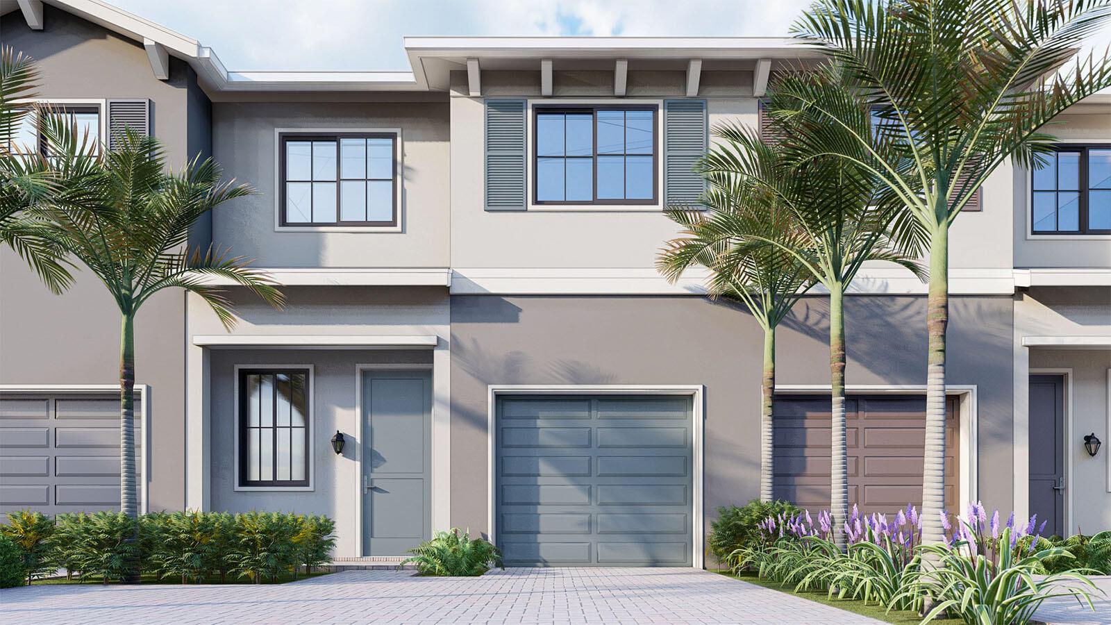 Beautiful architectural 40 multi-level townhomes in the heart of Palm Beach. This community has three open-concept layouts with five different finishes with Stainless Steel Whirlpool Appliances with 36'' Upper Natural Wood Color Cabinets, Quartz Kitchen Countertops with a square edge and 4'' backsplash. Main Floor comes with 24 X 24 Porcelain tiles, Mohawk Carpet on stairs and 2nd floor, Cultured Marble White Countertops, laundry room on 2nd floor, large walk-in closets, and tankless water heater. Each home is equipped with smart home technology featuring smart Deako lighting. Easy access to most major highways and nearby dinning and shopping.
