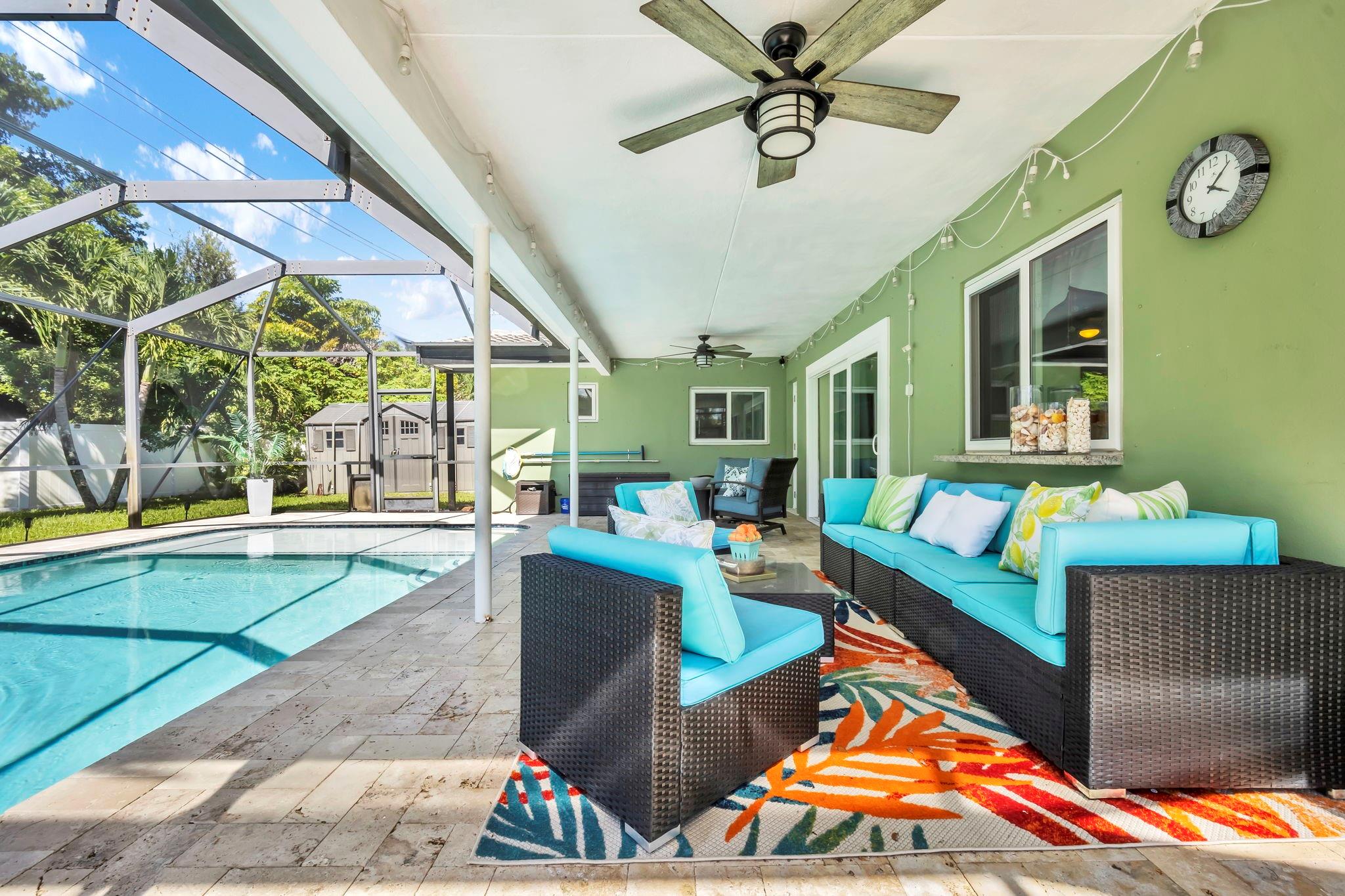 MIRROR LAKE ESTATES - This 4-bedroom, 2-bathroom pool home offers the best of Plantation living with no HOA! This highly desirable community features sidewalks & a gorgeous canopy of mature shade trees.
This home has been meticulously updated and maintained, featuring a newer roof and a complete re-plumb with PVC pipes to replace the old cast iron. For your safety and peace of mind, all windows and doors are impact rated.
Step outside to your own private oasis. The backyard is an entertainer's dream, with a travertine pool deck and a sprinkler system to keep your lawn lush and green. The circular driveway provides plenty of parking for all of your guests. Located in the heart of Plantation, this home is centrally located to everything the city has to offer.