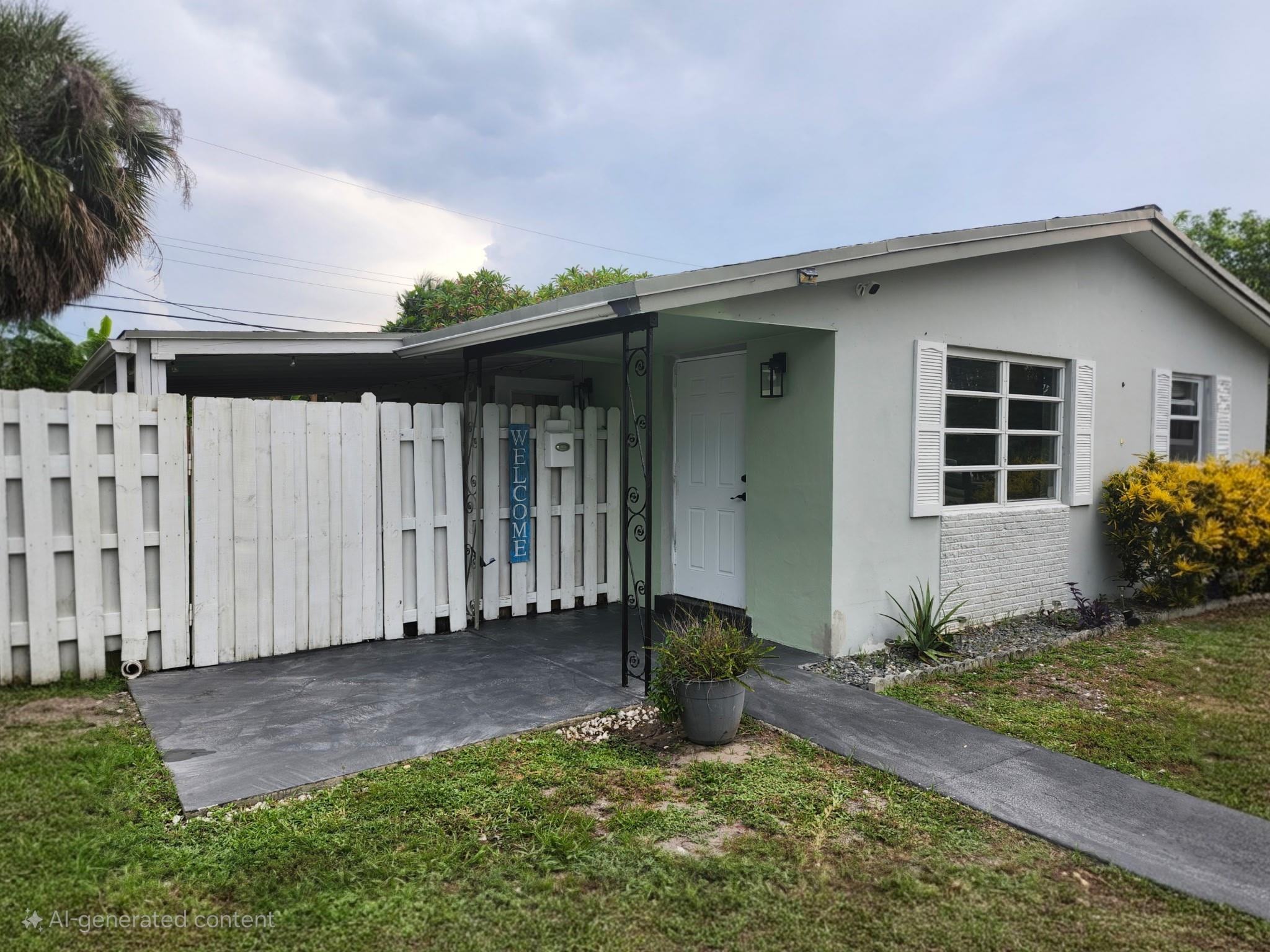 **Available after August 15th** Freshly renovated 2/1 with new appliances, washer & dryer, rental payment includes (water, sewer, and yard maintenance)! No HOA – rapid approval & easy to show. Enjoy a spacious courtyard in a quiet neighborhood, conveniently located near I-95 & the Turnpike. Pets welcome – small pets preferred!