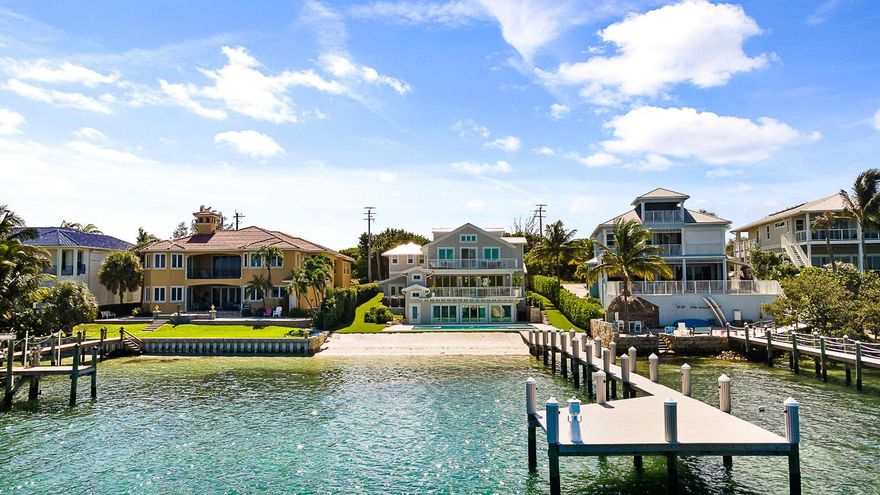 Welcome to your breathtaking Intracoastal Blue Water Estate built in 2021 with direct ocean access and no fixed bridges. Nestled along the shimmering blue waters of the Intracoastal Waterway, this beautiful fully furnished home features a rare sandy-bottom private beach which is ideal for swimming, paddleboarding, or simply lounging as boats drift by, and plenty of room for multiple water crafts. Designed for both entertaining and escape, the property includes, two separate guest retreats, each complete with its own kitchen, living room, bedroom, and full bath — perfect for hosting family or friends in comfort and privacy, plus boasts two spacious main-floor bedrooms, while the expansive primary suite offers a luxurious bedroom, a cozy sitting room with a wet bar .. and ice maker, and a large private balcony overlooking the pool, patio and stunning water views all accessible from an elevator that services all 3 floors. Whether you're seeking a peaceful getaway or a vibrant waterfront lifestyle, this estate delivers elegance, comfort, and unbeatable access to the best of coastal living.  Ask for a more detailed sheet of fabulous features such as generator, camera system, smart home and much much more.