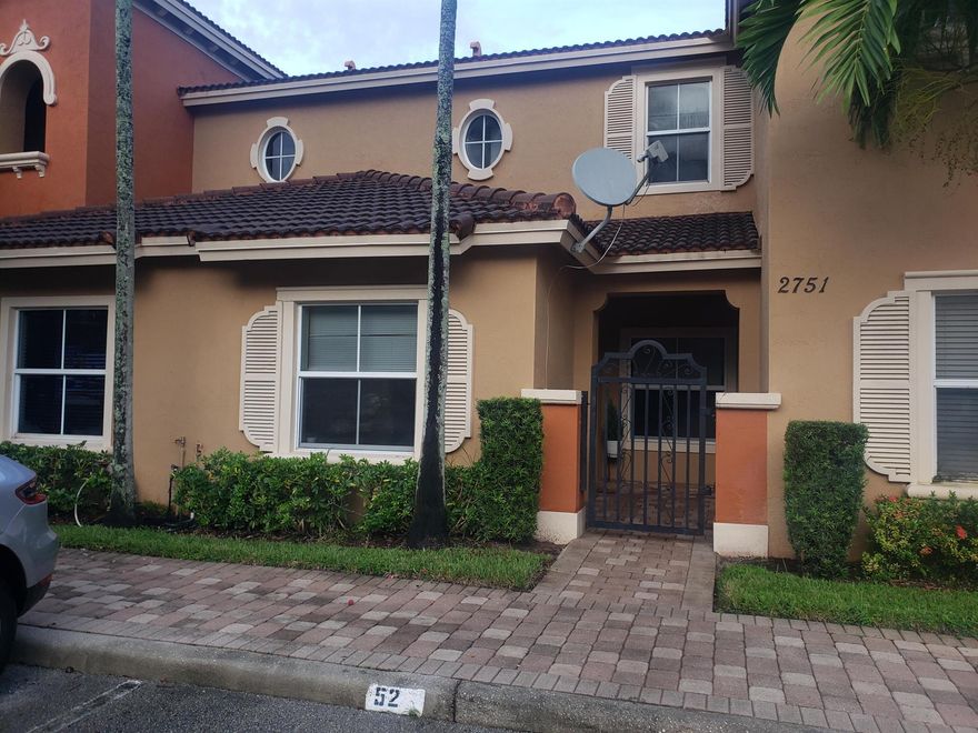 3 Bedroom 3 Full Bath Townhome Close to Miramar Town Center. No Carpeting, private outside patio area, New appliances include, Range, Dishwasher, Washer, Dryer, A rated Schools.