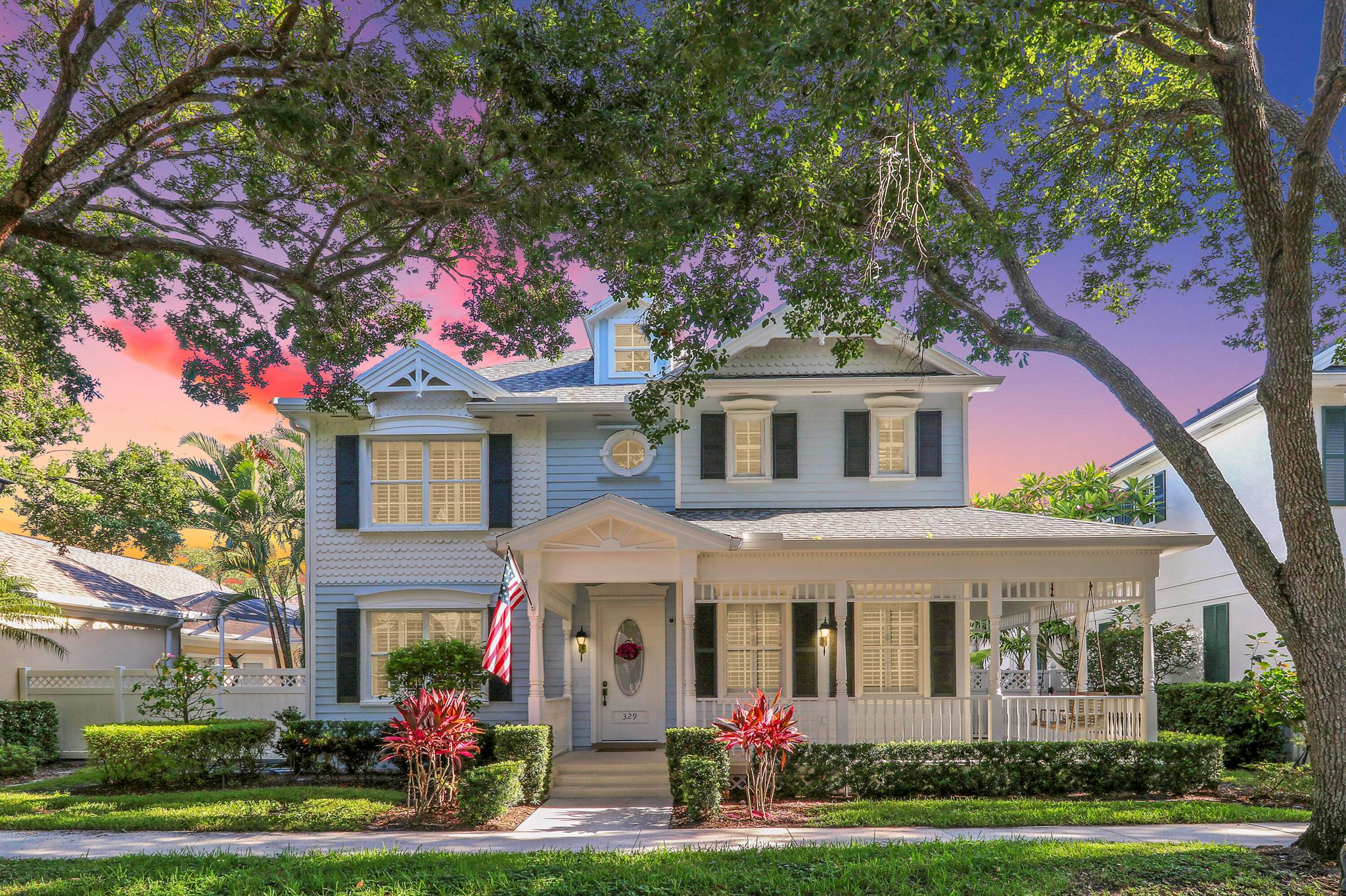 Charming Victorian-Style 4-Bedroom, 3-Bathroom Home with High-End Renovations in the Heart of Jupiter! Step into timeless elegance with this beautifully updated Victorian-style home located in one of Jupiter's most sought-after neighborhoods, New Haven. Blending classic architectural charm with modern luxury, this home was extensively upgraded in 2020 and boasts a new roof installed in 2023 for worry-free living.Inside, European white oak flooring flows throughout the entire home, complemented by custom stair treads, railings, and detailed shiplap accents in the living room, family room, and around the gas fireplace. Upstairs, you will find the large primary suite as well as 3 guest bedrooms & guest bathroom. The light-filled interior is enhanced by designer lighting, includin