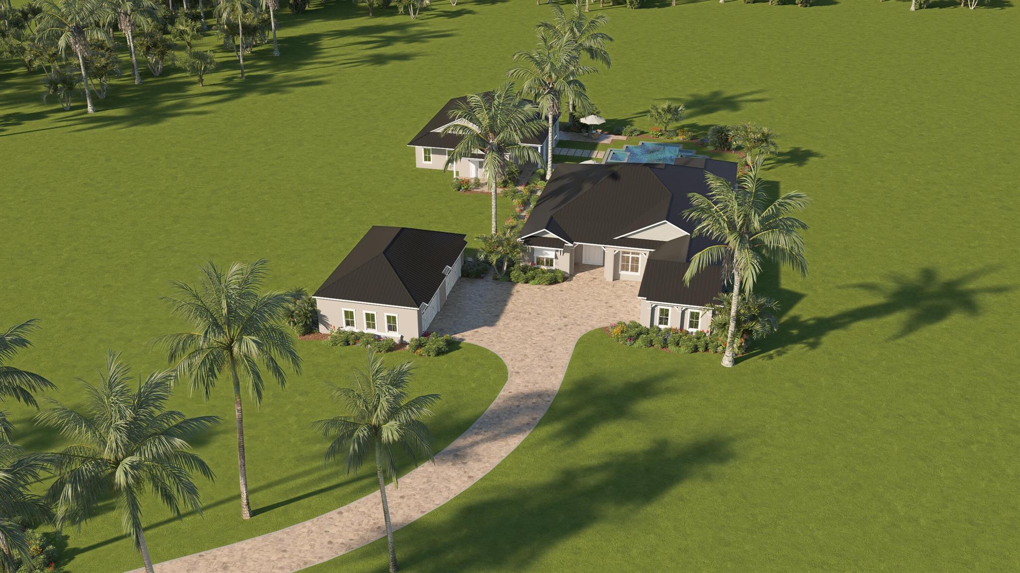 NEW CONSTRUCTION:  Welcome to luxury on a new level in The Retreat section of Bridgewater.  This is a unique opportunity to live on FIVE acres of land backing to a lush preserve. Sprawling main house has 4 bedrooms each with ensuite bathrooms and walk in closets.  Home also boasts an additional powder room, home theater with wet bar and Den space.  The kitchen area is sure to delight with a wine cellar and separate prep kitchen area. Impressive pocketing sliders open to covered lanai overlooking the pool area. Guest house features a Gracious Bedroom and Bath, Cabana bath, Den, Built in Kitchen, laundry room & handy storage area.   Zero Corner Slider doors open to the wrap around porch. Separate 4 car garage building provides ample storage. Opulent Finishes Added Throughout.