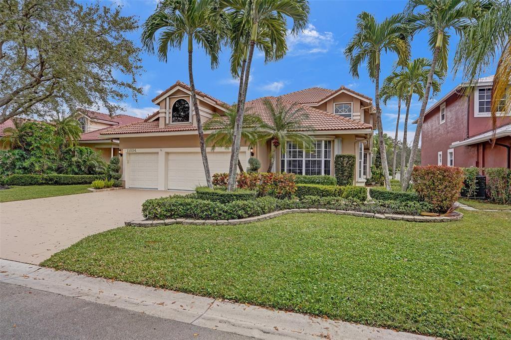 This gorgeous two-story Waterfront updated home is in the beautiful tree lined Eagle Trace, Coral Springs. The House has an Open Floor Plan, Double Living Room, 4 Large Bedrooms with Walk-In Closets, 3 Full baths, a Heated Pool and Screened Area, 3 garage spaces, a total of 4025 SQ FT, under A/C 3066+ SQ FT. The House has many major upgrades: - Fully paid Solar Panels (May FPL electricity bill is $29.90 an approximate $3000 per year savings), Newer central AC, new efficient Water Heater, Pool Pump, Isolation, Floor, new Pool Heater and more. Eagle Trace Coral Springs is a Gated and TPC Golf Community (no mandatory fees) with new Clubhouse ,5 Tennis Courts, Pickleball courts, basketball and a kid's playground. Tenant is responsible for pool care, owner pays for lawn care and pest control.