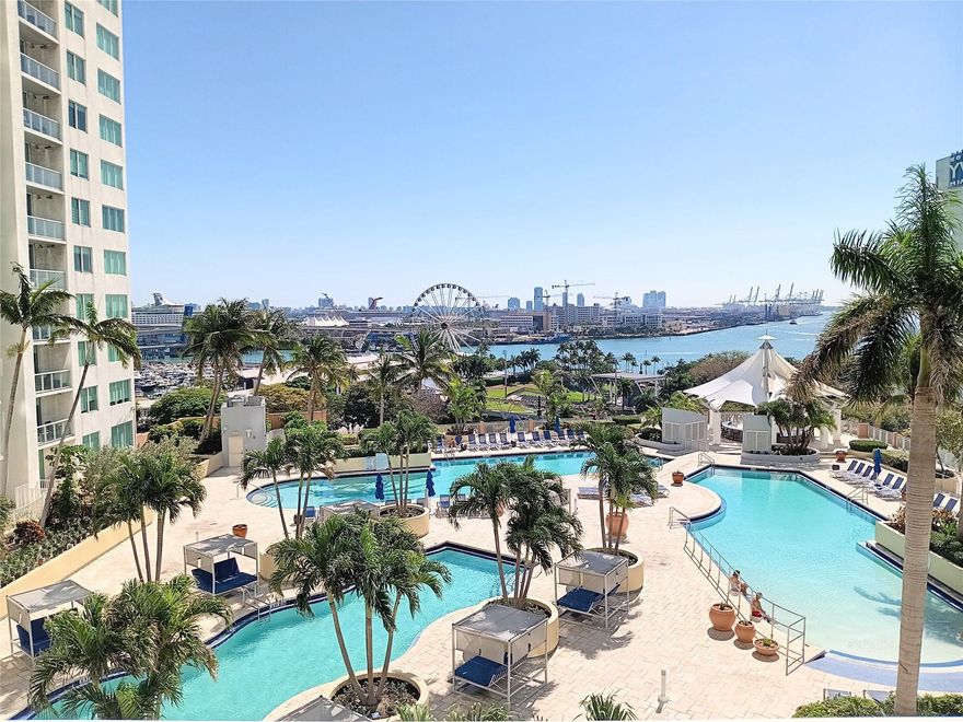 FREE LAST MONTH RENT. Live luxury living in this 2-bed, 2-bath condo at Vizcayne. Admire stunning views of Miami port, the bay, and Bayfront Park from your unit. Enjoy resort-style amenities, including 5 pools (with one heated), a hot tub, sauna, gym, office center, and theater. With a prime location, you're steps away from the Miami Heat arena, museums, and Brickell's vibrant scene. Plus, Bayside Marketplace is at your doorstep. And if that's not enough, Miami Beach is just a short 3-mile drive away. Experience the epitome of urban living in this prestigious condominium. AIR CONDITION DUCTS WERE CLEANED UP FOR TENANT'S CONFORT.