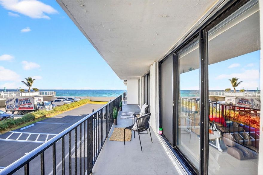 Spectacular Ocean to Intercostal views.  Enjoy these views as you relax on its 40 foot balcony.  Beachfront Living at its finest. A walk down the hall on the 1st floor and through one door will take you to the pool area and beach.  You will find covered canopies, umbrella tables, two large gas grills, and steps to the sandy white beach.  Also enjoy the many amenities:  gym, Saunas, Car Wash, Billiards, Library and Bike Room.  15 minutes to PBI airport, Par 4 Golf Course, Worth Avenue and Palm Beach Tennis.  Short stroll to shopping and dining.