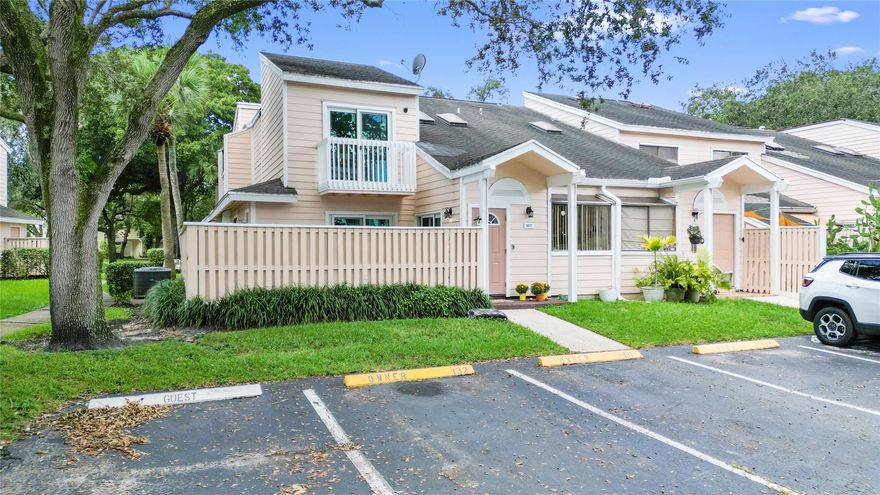 Discover modern elegance in this 2-story townhome boasting 3 bedrooms, 2 bathrooms, and a spacious loft. Recently fortified with new hurricane impact, heat-resistant tinted sliding glass doors, this home offers both security and comfort. Stay cool year-round with a 1-year-old HVAC/AC system and enjoy efficient hot water with a 2-year-old hot water heater. Relax and entertain on the open patio space. Inside, revel in the beauty of smooth ceilings throughout, free from popcorn textures. The updated kitchen showcases granite countertops and gleaming stainless steel appliances, a chef's dream. The primary bedroom boasts a walk-in closet, adding convenience to your daily routine. Don't miss the chance to make this stylish and functional townhome yours!NO SPECIAL ASSESSMENTS, FHA APPROVED!!!