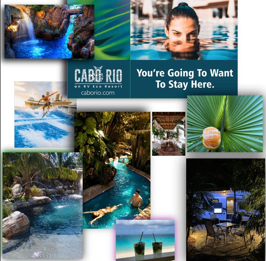 Cabo Rio RV Resort, featuring 146 privately owned lots for your own personal use or to rent for vacation seekers. Cabo Rio is destined to be the best resort destination for RVS of all sizes. An income produced property with all the incredible amenities for you and your family to enjoy. Resort features includes 600' lazy river, tropical pool, kindle splash pad, Flow Ride surf pool and Pickle Ball Courts! First-rate restaurant, spa, gym and laundry facilities. Golf cart rentals for your convenience,  Cabo Rio located on Florida's Treasure Coast, just 10 minute's drive to our beautiful beaches.