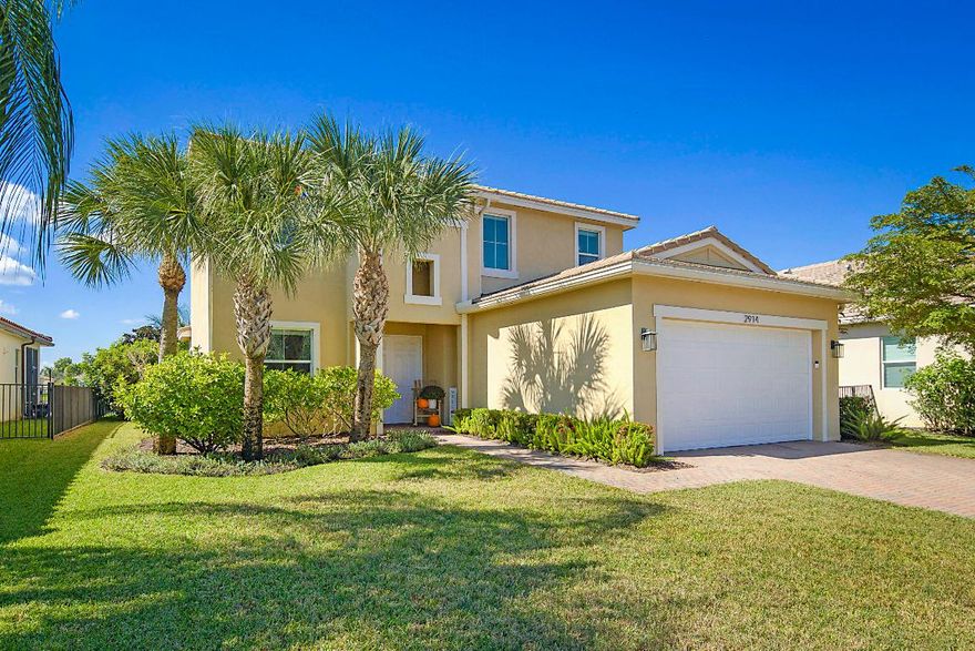 Back on the market. 3 bedrooms + loft/den. Must see this stunning lakefront home. Impeccably updated and maintained with attention to design and detail featuring upgraded floors, cabinets, quartz counter tops & backsplash, large kitchen island, stainless steel appliances, light fixtures, fans, impact windows & doors, remote control blinds, travertine patio pavers, an abundance of natural light, outdoor shower, room for a pool in the large backyard. Enjoy fishing in the lake and nights around the fire pit. One bedroom on main floor near cabana bath. Ample storage space, close to schools, shopping, dining, entertainment, & recreation. Amenities include pickleball, pool, hot tub, tennis, clubhouse, gym, splash pad, volleyball, walking paths, basketball, and more. Low HOA. Move in ready