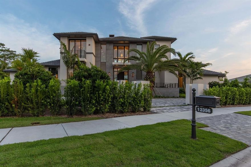 Enjoy a serene and sophisticated lifestyle in this new construction home in the stunning community of Palm Beach Polo. Boasting 7,251 square feet of living space with 4 bedrooms, 4 full baths, 2 half baths, a detached guest house, a 3 and a half car garage and an exquisite pool and outdoor living area. The striking contemporary design reflects the finest of today's architecture with flowing spaces, natural light, clean lines and bold geometric patterns. The home has been decorated by the renowned international luxury home stylists at Marc-Michaels Interior Design, and is offered fully-furnished! The main floor includes the master suite, an office, game room, and media room with a passthrough bar. In addition to the gourmet kitchen, there is a full butler's pantry and wine room. Take the elevator to the second floor where you'll find stunning views from the comfortable loft, and 3 additional guest bedrooms with full baths and walk-in closets. The guest house offers a cabana bath, gym and lounge area, and an eloquent guest suite.