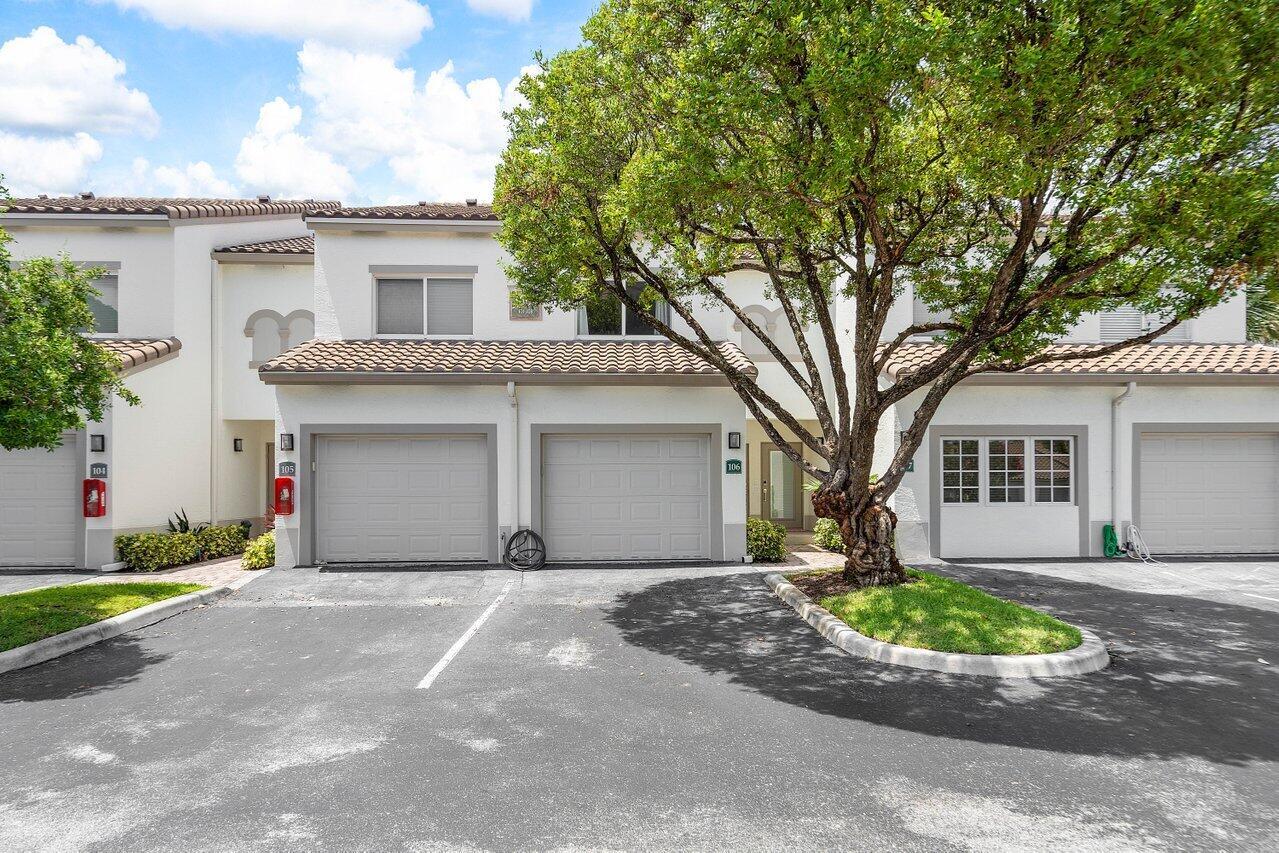 Intracoastal community steps from private beach! Stunning contemporary, light and bright fully renovated Townhome 2 BR, 2.5 BA with a GARAGE. Beautiful laminate floors thruout, white kitchen with waterfall quartz counters. 9'ceilings 1st floor, private marble patio off LR. Vaulted ceilings upstairs. Primary BR with its own terrace, walk in fitted closet, rainshower head. 2nd bedroom with full private bath and double fitted closets. NEW AC, tankless hot water heater and all hurricane impact and sliders. Unfurnished, freshly painted, annual only. Cable internet & water included! Highland Beach Club Club is a true paradise for beach lovers with newly redone tropical and resort like pool on the intracoastal, BBQ's, outdoor TV, dining area, hot tub , pedestrian dock on the intracoastal, gym,