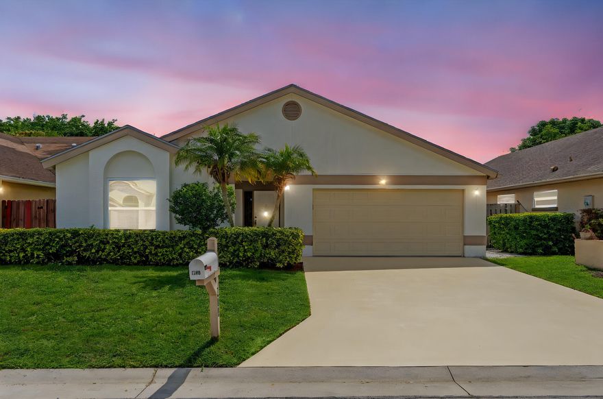Welcome to paradise in the heart of Wellington! This beautifully updated waterfront home in the highly desirable Waterway Cove community offers the perfect combination of style, comfort, and location. From the moment you walk in, you'll notice the pride of ownership and attention to detail throughout.  Featuring 3 bedrooms, 2 bathrooms, and a spacious split floor plan, this move-in-ready home has been extensively upgraded with newer windows, updated flooring, renovated bathrooms, an updated kitchen, newer A/C, water heater, and more. The bright and open living spaces flow seamlessly to the screened patio overlooking peaceful canal views — the perfect place to relax or entertain.  The oversized 2-car garage offers endless possibilities and can easily function as a home gym, office, workshop, game room, or ultimate man cave.  Located just minutes from world-class equestrian venues, shopping, dining, parks, the Wellington Amphitheater, and top-rated schools, this home places you in the center of everything Wellington has to offer. Enjoy the convenience of a LOW HOA while living in one of Palm Beach County's most sought-after communities.  Whether you're looking for a primary residence, seasonal retreat, or investment opportunity, this property checks every box. Investor-friendly community with immediate rental potential available.  Homes this updated, this clean, and this well-located rarely become available under $500k in Palm Beach County! Call/text us today to setup your private tour!
