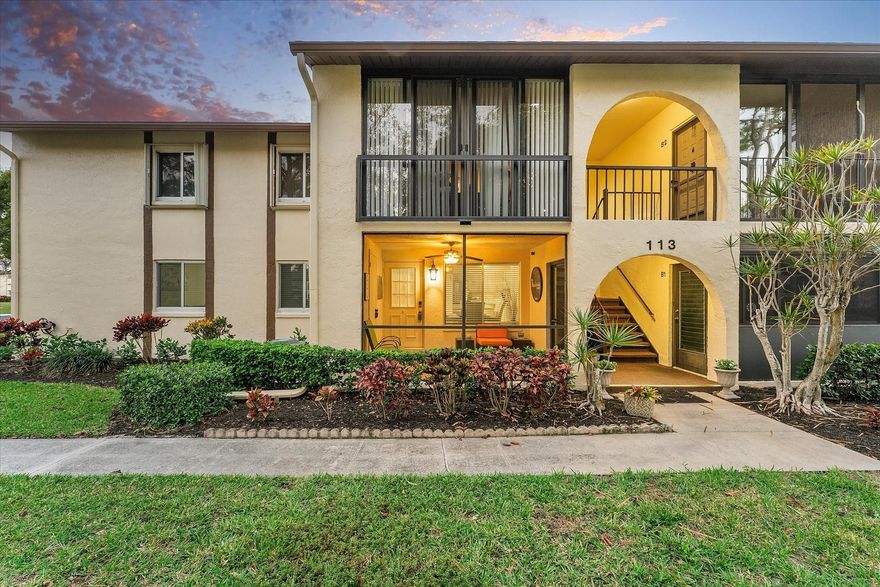 Welcome to your new retreat in the heart of Greenacres! This first-floor corner unit offers easy living with a full 2022 remodel, including impact windows. Stylish new flooring, an updated kitchen, and renovated bathrooms create a fresh, modern feel throughout. The open layout and updated appliances make entertaining a breeze, while the screened front patio provides peaceful garden views. Enjoy the convenience of an in-unit washer/dryer, extra storage, a new roof, and a 2022 A/C condenser. Located just seven miles from the beach, this 55+ community features a lakeside walking path, heated pool, and an active clubhouse with no current special assessments. A perfect move-in ready opportunity to start enjoying the Florida lifestyle today!