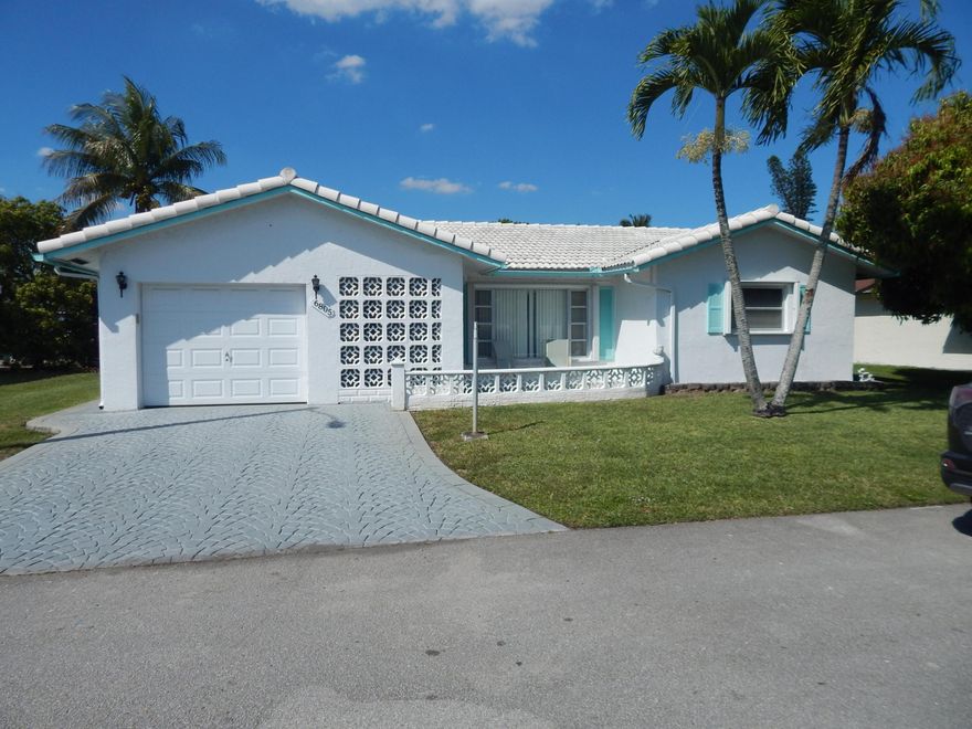 This house is the perfect started home for a new family.  This house has two large bedrooms and large living area.  Sit in you screened in Patio and look out at the water view that runs along the back side of the house.  All the windows have hurricane protection with accordion shutters.  The HOA is low and includes Club House, Pool< and common area.  Easy to show.  The owners of the house passed away and family member who is selling home has no reliable information on the house.   The owner of the house passed away and family member selling the property has no reliable information on the condition of the residence.