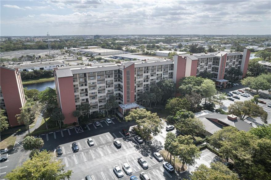 All AGES, CORNER UNIT, WATER VIEW. Large kitchen w/Stainless Appliances, ample cabinet space. Separate laundry room w/ full size washer & dryer.  HVAC 2017, WATER TANK 2015. Open living area, lots of natural light, Split Bedrooms, Huge Primary Bedroom has 2 walk-in closets & a seating area that opens to screened patio. Additional Storage Unit right outside the unit. Pet Friendly, under 20#'s. The community has everything! Fitness Center, Walking/Bike Trail, Tennis/Pickleball, 2 Heated Pools, Playground, BBQ. Easy access to I95, beach is 6 miles away, Restaurants, Casino.  Unit comes w/ 1 parking space right in front of building & plenty of guest spots for 2nd car. Association requires 670 credit, can not lease for 2 years, 20# limit for pets.