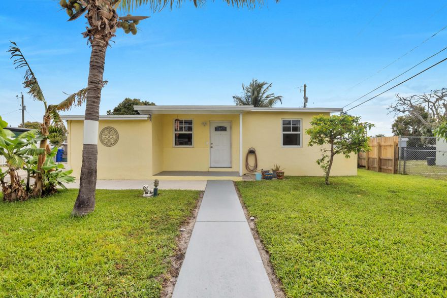 Well-maintained 2-bedroom, 1-bath home on a 7,500 sq ft lot in Pompano Beach with no HOA. Features include a brand-new roof, impact windows, and upgraded PVC plumbing in part of the home for added peace of mind. The spacious property offers full mature fruit trees: banana, mango, citrus, and gardenia. There are two sheds for extra storage or workspace. Laundry room in back of house. Sprinkler system connected to reclaimed water, not affecting your water bill. Plenty of room for a pool, boat, or future expansion—ideal for homeowners or investors seeking flexibility and value.