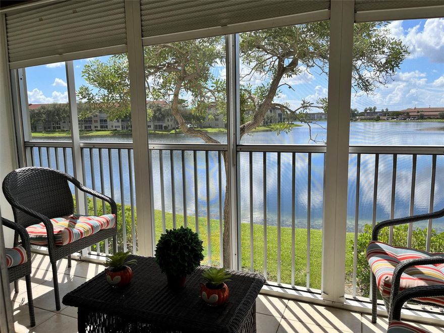 Fantastic SEASONAL RENTAL with a gorgeous and peaceful lake view from your balcony in a 55+ active community. 2bedroom/2bath in great condition. Washer & Dryer in-unit . Utilities such as water, basic cable, internet are included. Enjoy all the amenities this community has to offer clubhouse , pools , gym , theater, etc .