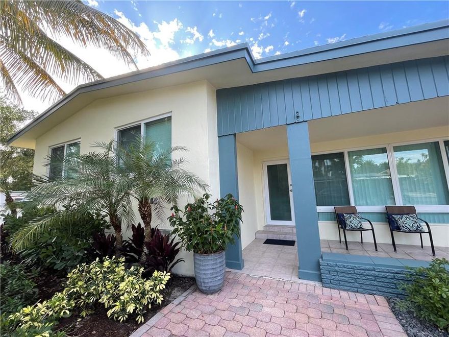 Beautiful 3Bed/2Bath single family home located on a large corner lot in highly desirable Pompano Beach. NO HOA! This home features an open floor plan, updated landscaping, freshly painted exterior, impact windows and doors, vaulted ceilings, updated finishes in the kitchen w/ ceilings fans throughout. The converted garage is a step down area and can be used as a craft room or office/den. This home features an inside laundry room with excellent storage. On this large corner lot is a spacious fenced side yard patio along with a covered front porch for enjoying SoFlo living. This home is conveniently located near shopping, dining, and entertainment options with easy access to highways and main streets. Picture yourself now enjoying this HOME SWEET HOME!