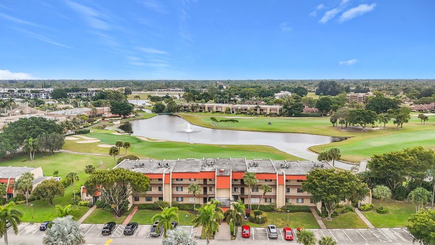Check out this 3BR, 2 Bath condo in gated community of the Fountains Country Club,. Resort-style amenities including swimming pool, golf course, fitness trails, gym, and clubhouse. This unit has the largest outside patio in the building, as you can see in photo #19. That's right, entertain your guests on your own 275 sq ft yard and spacious brick patio + 1,225 sf under air, total of 1500 sf ft condo. Also, check out photos #1 and #2 to see what kind of Golf Course and lake views you will have from your kitchen, living room, and porch. Washer dryer in unit. Steps from the pool and clubhouse.This all-ages community offers exceptional convenience, with water, internet, and cable included in the association dues for a truly hassle-free lifestyle. Membership to the club is not required. Ideally situated near the Turnpike, fine dining, supermarkets, beaches, parks, and shopping centers, offering a lifestyle of convenience and ease.