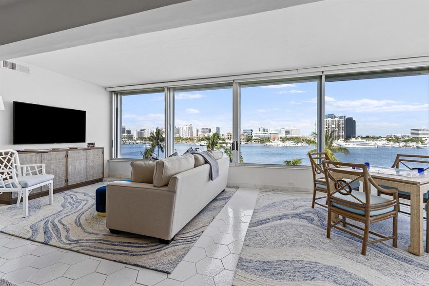 Breathtaking direct intracoastal views!  Full-service Palm Beach Towers with all the amenities including Restaurant 44.  This 2BR unit was converted to one large primary suite and can easily be configured back to the original 2BR plan.  Immaculate condition. - A must see!