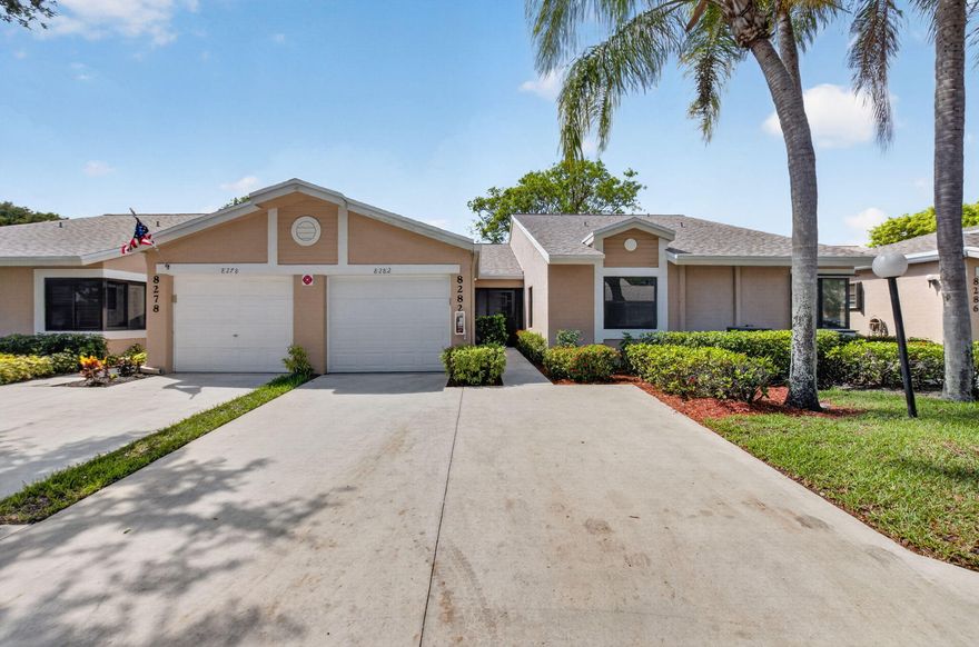 This gorgeous 2 bedroom 2 bath Chateau model home with impact windows to enjoy your beautiful lake view.  Designer finished kitchen and bathroom with large 48x48 tile throughout.  Brand new appliances, roof is 2026, too many upgrades to list.  Located in Whisper Walk, residents enjoy top tier amenities including tennis and pickleball courts, a heated pool, hot tub, fitness center, sauna, and clubhouse.  The HOA covers water, internet, and cable.