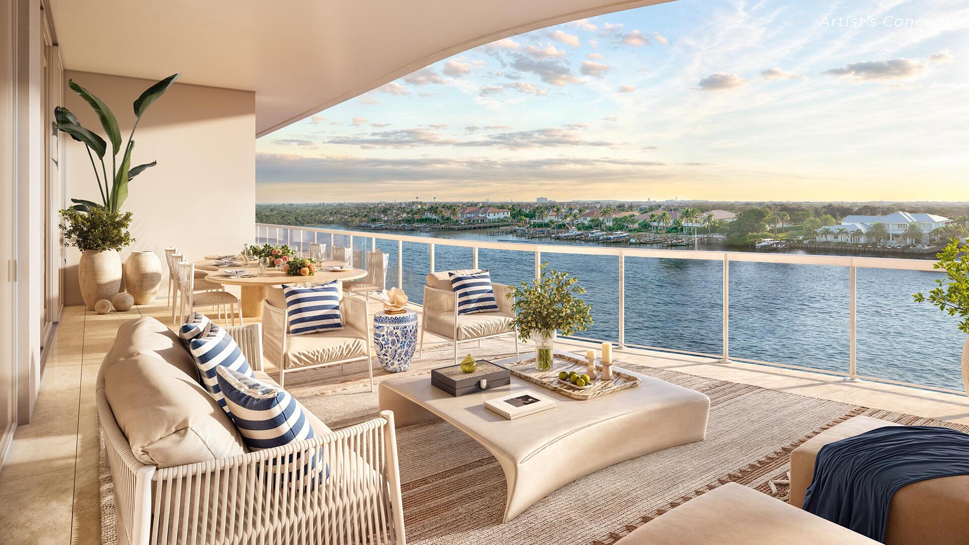 Move-In Early Next Year, construction is ahead of schedule at The Ritz-Carlton Residences, Palm Beach Gardens. This 14-acre oasis combines legendary on-site hospitality and management by The Ritz-Carlton. A resort lifestyle directly on the Intracoastal Waterway, moments from premier shopping, dining, pristine beaches & top golf courses. 106 residences, 29-slip private marina, options include 3 to 5 bedroom flow-through layouts, all with floor-to-ceiling hurricane windows & expansive terraces overlooking the waterfront. 2 assigned garage spaces. Amenities:24-hr guard gate, concierge, food & beverage service, valet, fitness center, spa, business center, resort pool with lap lane, cabanas, guest suites & more