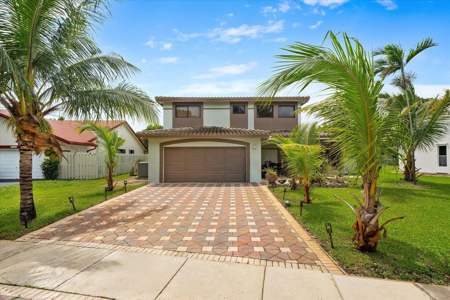 Welcome to this elegant two-story residence located in a quiet Miramar community, featuring 4 bedrooms and 3 full bathrooms with a desirable first-floor bedroom. Beautifully updated with modern flooring, a designer kitchen, newer appliances, and a 2019 roof. Ideally situated within walking distance to Sea Castle Elementary School and just minutes from shopping, dining, and major highways. A perfect blend of comfort, style, and convenience.