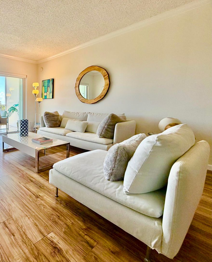 Large one bedroom/two-bathroom condo with lots of windows. Spacious and bright. Overlooks the golf course and city skyline view of downtown Ft Lauderdale. Clean, modern, Beautifully Furnished, Freshly painted with all new Hurricane Impact Windows . Walk-in closet and plenty of storage space. Move-in ready, equipped with all the comforts of home. Quite building with easy access to 2 swimming pools, clubhouse, golf courses, tennis courts, biking, walking paths, Publix market and the Skolnick center offering live shows and plenty of activities. Walking distance to Harrah's Casino & Top Golf at the newly developed "The Pomp". Short drive to the beach, wonderful new restaurants & great concert venues. This unit is a must see to appreciate how truly nice it is! Buyer and their agent must confirm all association rules and regulations/financials. Please call Alan Kamm 609-287-2784 to schedule a showing. Milestone/SIRS inspections in process awaiting certification. Property manager says no special assessments. 700 credit required of anyone on the deed & 10% down required for financing. Info herein deemed reliable and subject to errors, omissions or changes without notice.