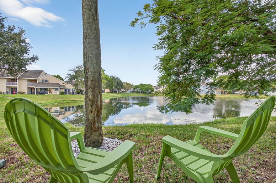 Here's an opportunity to own a gorgeous townhome on the lake! Bedrooms feature vaulted ceilings. Home has been freshly painted. Enjoy two screened patios, a beautifully updated kitchen with quartz counters and slightly used stainless steel appliances. Lots of storage is available, and the slightly used furniture can stay if the new owner desires. Two screened patios on both levels overlook a tranquil lake. In-home stackable washer and dryer, plus a large storage closet. Seeking a quick close. Easy to show with at least 6 hours notice, text or do the showing request. Close to major roadways, schools, places of worship, and restaurants. Minutes to the Pike and 95.