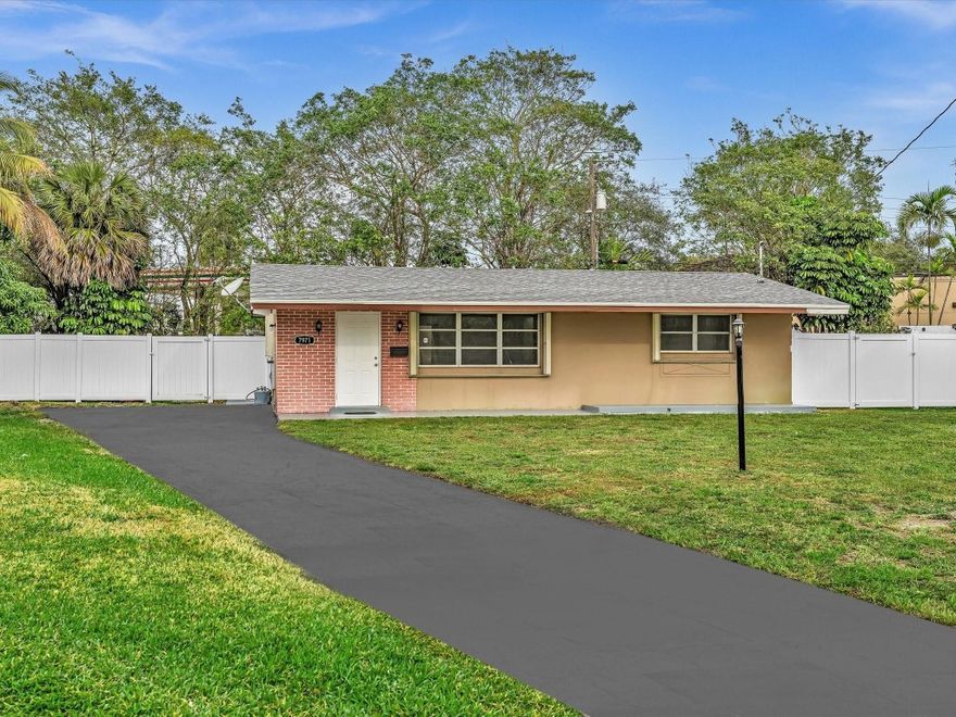 Welcome home to this move-in-ready Pembroke Pines gem! Thoughtfully upgraded, the home features a newly renovated kitchen & a brand-new bathroom. A spacious area with double doors off the main living space offers flexibility as a den, home office, or potential third bedroom. Major improvements have already been completed, including a new roof (2023), new A/C & hot water heater within the last two years, updated electrical, termite treatment with warranty, & accordion hurricane shutters. The light-filled interior has been freshly painted & enhanced with new light fixtures. Situated on an oversized lot, the fully fenced backyard provides ample space for outdoor living, entertaining, or future expansion. Ideally located neighborhood close to shopping, dining, & highways. No HOA. Must-see!