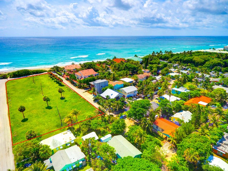 This is the perfect opportunity for a multi-unit beach and oceanfront residential development. The land is zoned HR-8 allowing for up to 8 dwelling units per acre and includes 171' of ocean frontage. The 1.98 acres is comprised of two lots separated by a short stretch of Old Ocean Boulevard, one of the most prestigious old roads in south Florida. There are few remaining lots with this appeal and it represents a rare development opportunity to acquire a residential ocean front site in such a highly desirable ocean access location.According to the Palm Beach County Department of Planning, Zoning & Building, development of up to 18 units is permissible, with potential for an additional 18 by utilizing the bonus density option.