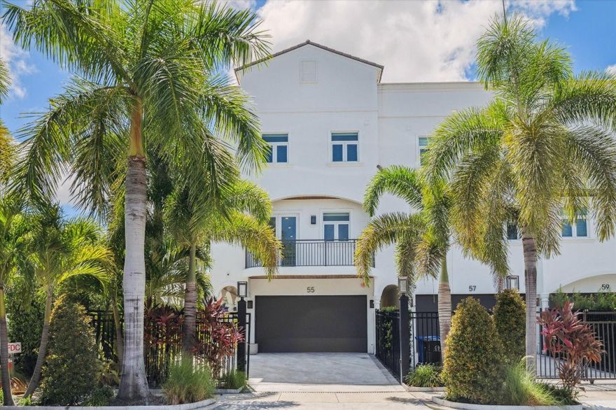 Waterfront! Contemporary 4-story corner townhome in the heart of Las Olas. Just steps from downtown and minutes to Ocean Blvd, this residence offers a perfect blend of style and location. Expansive impact windows fill the home with natural light, while private balconies on every level showcase beautiful waterway views. The 4th floor features a stunning sun deck with a bar and a 12-person spa—ideal for entertaining or unwinding. Inside, enjoy marble and wood flooring, quartz countertops, and modern finishes throughout. Boaters will love the private dock accommodating up to a 60-ft vessel. A rare opportunity to live the Las Olas lifestyle!