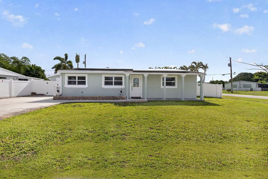Beautifully maintained 4-bedroom, 2-bath home situated on a spacious corner lot in a highly desirable Palm Beach Gardens location. This property offers the perfect blend of comfort, efficiency, and outdoor living. Spacious and functional split floor plan featuring updated electrical and plumbing systems, newer hot water heater, impact windows and doors and generator for added peace of mind. Enjoy Florida living at its finest with a private saltwater pool complete with a sun deck, a large outdoor deck with a charming gazebo and swing, and a screened patio perfect for relaxing year-round. The fully fenced yard provides privacy and plenty of space for pets or play. Additional highlights include energy-saving solar panels, concrete shed with electric & space to park a boat. No HOA. Must​​‌​​​​‌​‌​​​‌‌​​​‌‌‌​​‌​​‌‌​​​​ see!