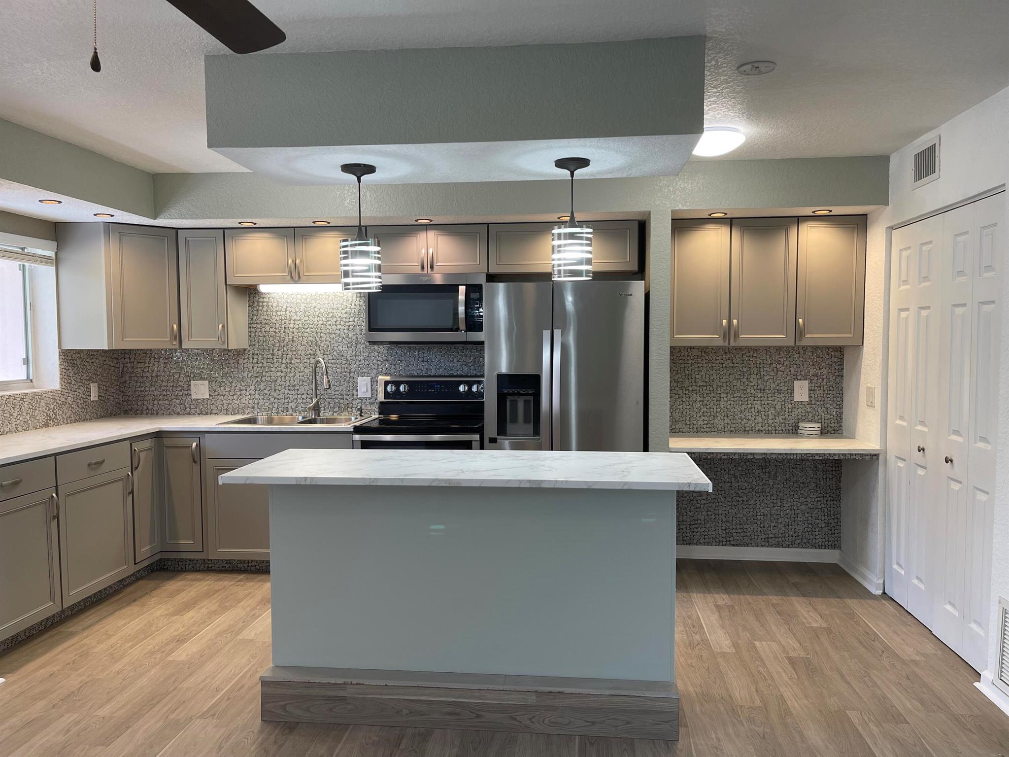 Nicely updated one bedroom, one bathroom apartment with laminate floors, updated kitchen and bath and washer/dryer inside unit! Airy front and back porches. Great location in small quiet community walking distance to Boynton Beach's downtown Ocean Avenue shops, restaurants, new library/city hall, parks, Marina and more. Only 1.2 miles to the public beach! Min. credit score requirement of 630. Quick approval process. No smoking inside unit. No satellite dishes permitted.
