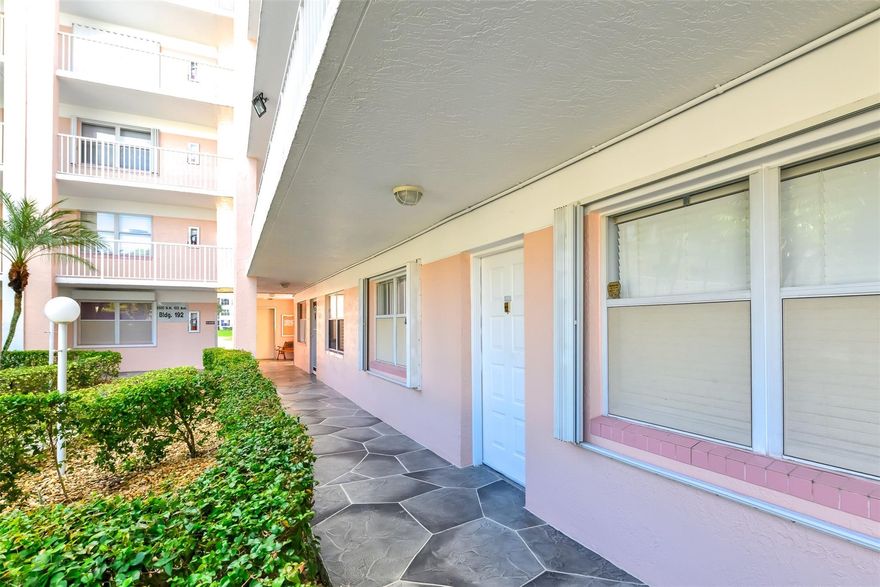 Welcome to this stunning 2-bedroom, 2-bath first floor apartment.  Located in a sought-After 55+ Community of Sunrise Lakes Phase IV.  Enjoy an open and spacious layout, freshly painted, featuring a brand-new kitchen with modern cabinetry, sleek countertops, and stainless steel appliances, perfect for cooking and entertaining, Terrace overlooks golf and water views, parking spot outside your door.  Washer and dryer inside the unit. Both bathrooms tastefully remodeled with contemporary finishes. Located in a well-maintained 55+ community, residents enjoy a peace of mind lifestyle in a golf community with access to exclusive amenities such as a clubhouse with non-stop activities, theater, fitness, pool, sauna, hot tubs, billiards, shuttle bus and more.  This home is move-in-ready a must see!