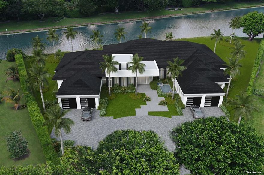 New contemporary residence under construction with completion estimated May 2022.  A circular driveway services two/two car garages and the main entry of this one story residence on almost 1.2 acres with exceptional lake views.  A dramatic entry foyer opens to a spacious great room, open kitchen with center island, full dining room and office/library.  A media/theater, primary bedroom suite, with dual bathrooms and walk-in closets compose the eastern wing; four bedroom suites with center sitting area make up the western wing with laundry room.  Three covered patios areas, entertainment bar/barbecue center, open 36x18  pool and patio with spa and three gas fire bowls. Appliance/plumbing specifications provided.  See MORE... Charcoal black flat cement tile roof
Dark gray paver circular driveway
PGT impact windows
Porcelain floors throughout the main areas throughout the main areas
Wood floors in all bedrooms -  primary bedroom suite closets
4 Rheem high Efficiency AC Units
High Gloss kitchen cabinets
Porcelain center island/seating area
Quartz counter tops 

Kitchen:
48X19 RNGE HOOD 
Thermador Double Electric Wall Oven
Thermador Warming Drawer
Miele Coffee System
Thermador Range top Thermador Microwave Drawer Thermador Built-In Dishwasher
Thermador Built-In Dishwasher Thermador Compact Refrigerator Sub-Zero Freezerless Refrigerator Sub-Zero Upright Freezer Sub-Zero Stack Kits & Mounts
Sub-Zero Ice Maker Miele Single Electric Wall Oven
25 X 22 INCH WORKSTATION 
Brizo Faucet Body faucet Body
In-Sink-Erator Garbage Disposal
Brizo Pot Filler Kitchen Faucet 

Laundry:
Electrolux Electric Dryer
Electrolux Front Load Washer

Her Master :
Kohler 8'' Widespread Bathroom Sink Faucet
DXV Undermount Bathroom Sink
TOTO One Piece Toilet
TOTO Toilet Seat
*CVR* 66 POLISHED SS TUB NO FA
Kohler Tub Faucet Trim Kit
Kohler Shower Faucet Trim Kit
Kohler Hand Held Shower
Kohler Shower Head

His Master:
Kohler 8'' Widespread Bathroom Sink Faucet 
DXV Undermount Bathroom Sink 
TOTO One Piece Toilet 
Kohler Shower Head 

Summer Kitchen:
Lynx Propane Grill
Delta Faucet Single Hole Bar Faucet 
Elkay Dual Mount

Bath 2,3,4 :
Signature Hardware 8'' Widespread Bathroom Sink Faucet Signature Hardware One Piece Toilet
DXV Undermount Bathroom Sink
Signature Hardware Shower Faucet Trim Kit
Brizo Faucet Body
Brizo Faucet Handle 
Brizo Shower Faucet Trim Kit 
Kohler One Piece Toilet 



Bathroom 5: 
Signature Hardware 60'' x 32'' Soaking Tub 

pre-wired for sound and security cameras

generator ready, including automatic transfer switch 

control 4 smart house control system 

**Buyer to reimburse Builder at closing for cost of title insurance and state taxes on the transfer of the deed; or (Documentary taxes)**