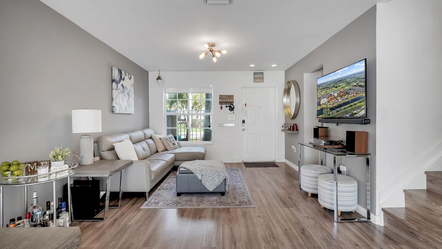 3-bedroom, 2-bath townhome in Landings at Pembroke Isles. The home offers a practical layout with an open main living area and good natural light. The kitchen connects directly to the living and dining space, making it easy for everyday use and entertaining. The fenced backyard patio has been recently updated and provides a private outdoor area suitable for seating, pets, or grilling. Additional features include a 1-car garage and a customized laundry area for added storage and function. Located in a gated community with amenities including 3 pools (one adult-only) and pickleball courts, with convenient access to shopping, dining, and major roads.