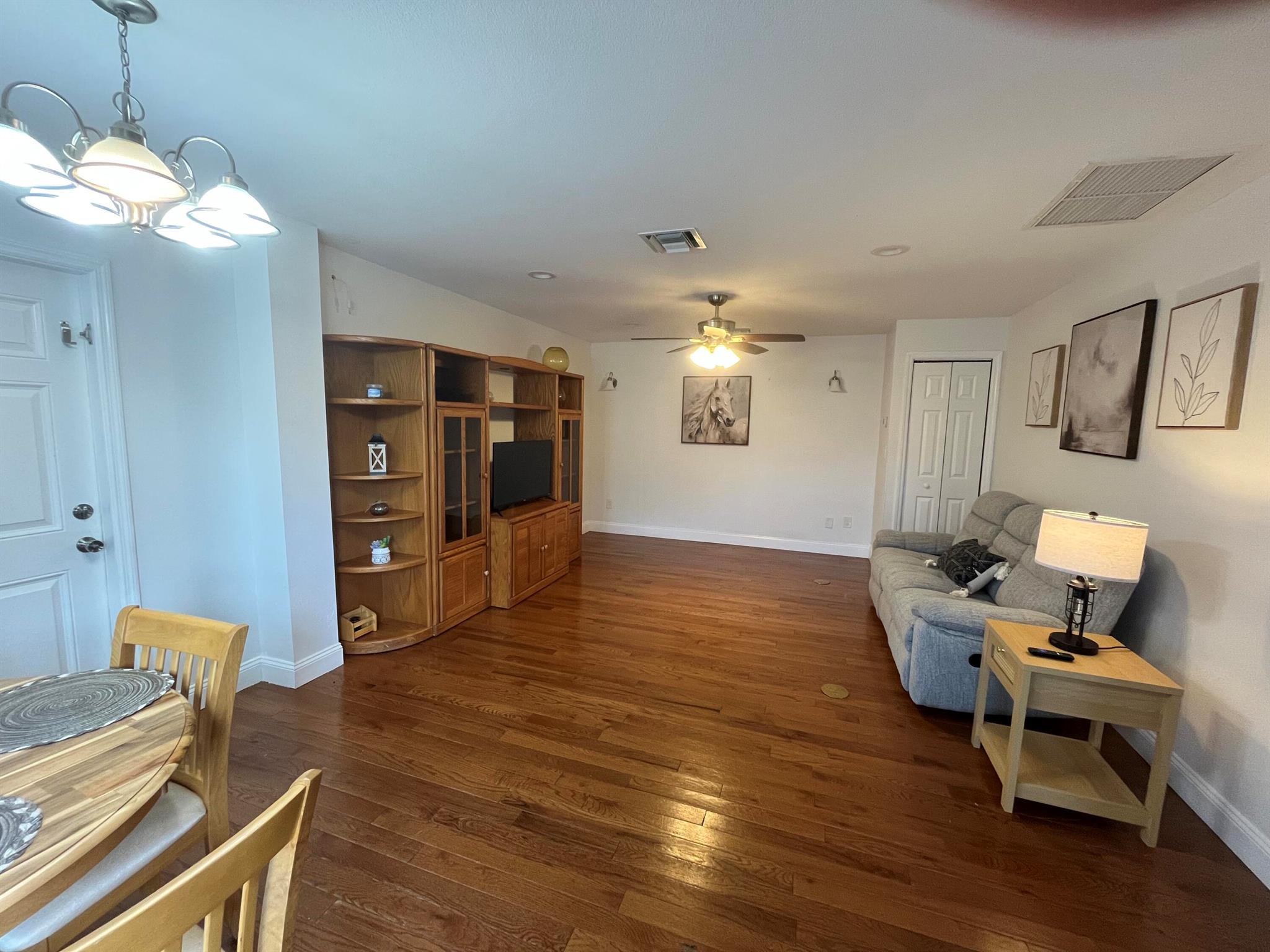 Unique opportunity to rent a fully furnished, turnkey 1/1 apartment with a washer and dryer in Palm City! Experience the peace and quiet of rural living within 10 minutes of shopping; hospitals and entertainment in close proximity. Utilities, including internet, included in the rent. Apartment has a separate entrance from the main house. Pets require owner approval. No smoking inside or out. Call LA for full details. Appointment required.