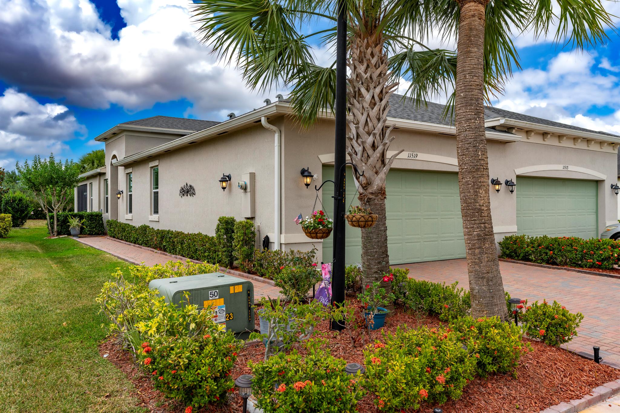 TRADITION LOCATION-AMAZING 2/2 + DEN OFFERS OVER $20,000. IN UPGRADES. UPON ENTRY OF THIS OPEN CONCEPT FLOOR PLAN YOU'RE WELCOMED WITH A LARGE LIVING ROOM, KITCHEN WITH AN ISLAND AND DINING AREA ALL ADORN WITH CROWN MOLDING. THE 22'' GORGEOUS PORCELAIN TILE IS LAID ON A DIAGONAL THROUGHOUT WITH UPGRADED CARPETS IN THE BEDROOMS. THE HOME'S INTERIOR HAS BEEN FRESHLY PAINTED-2025, THE GARAGE WAS ALSO PAINTED AND THE FLOORING HAS BEEN EXPOXIED-2025. THERE IS A SEPARATE LAUNDRY ROOM THAT LEADS TO THE 2 CAR OVERSIZED GARAGE. THERE HAS BEEN ADDITIONAL PAVERS ADDED OUT BACK AND THE PORCH HAS BEEN SCREEN ENCLOSED. THE COMMUNITY OFFERS GATED SECURITY, RESORT POOL, TENNIS, PICKLE BALL, AND A DOG PARK. CLOSE TO TRADITION HOSPITAL, SCHOOLS, RESTAURANTS AND SHOPPING.